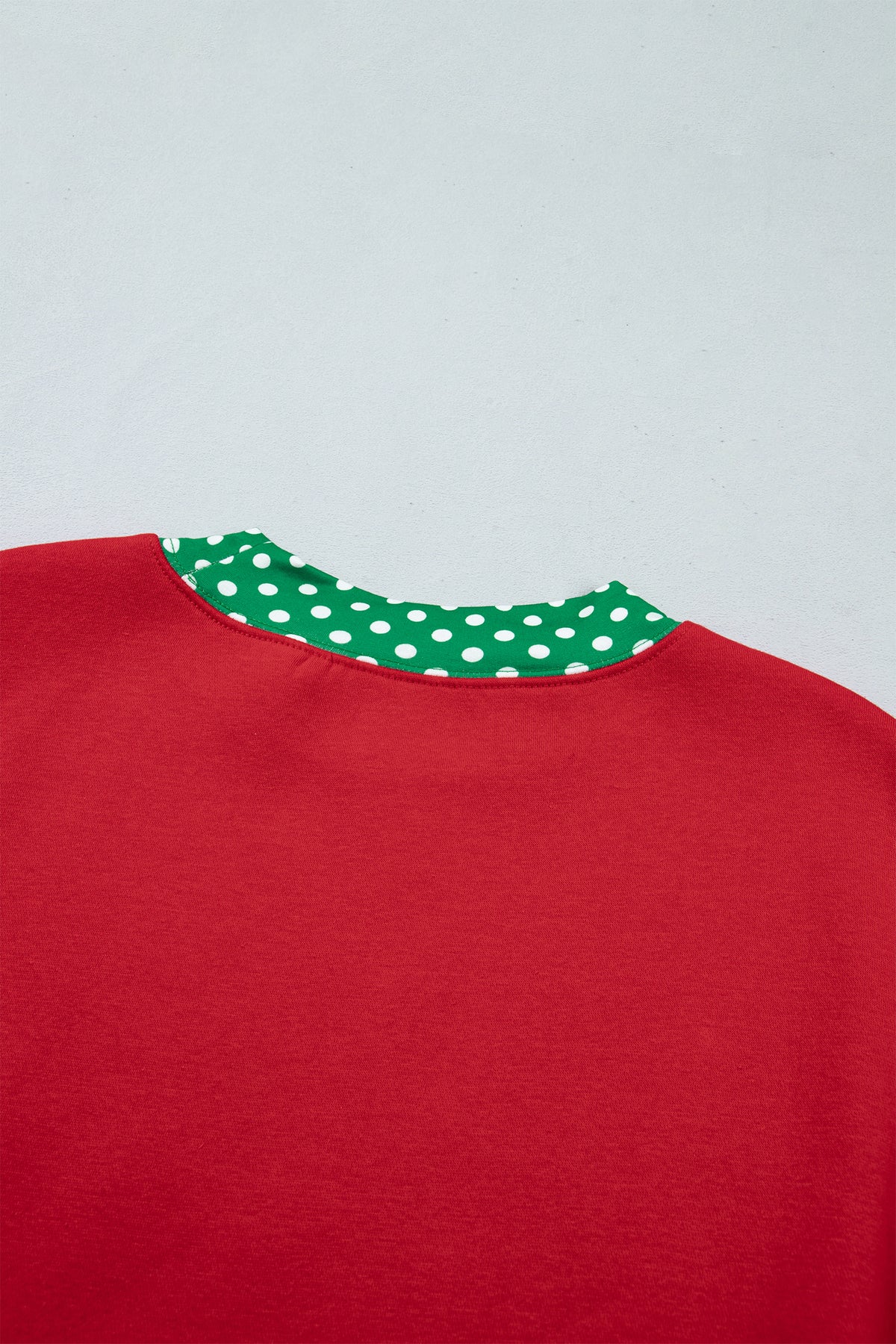 Racing Red Polka Dot Trim Baggy Pullover 2pcs Short Set
