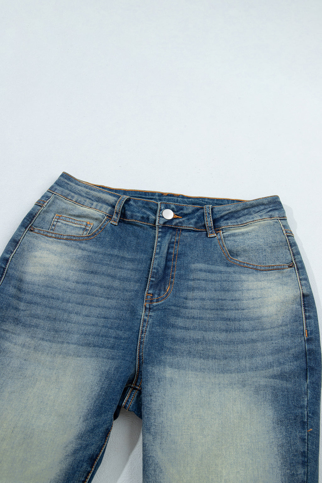 Sail Blue Pocket Detail Flare Leg Jeans