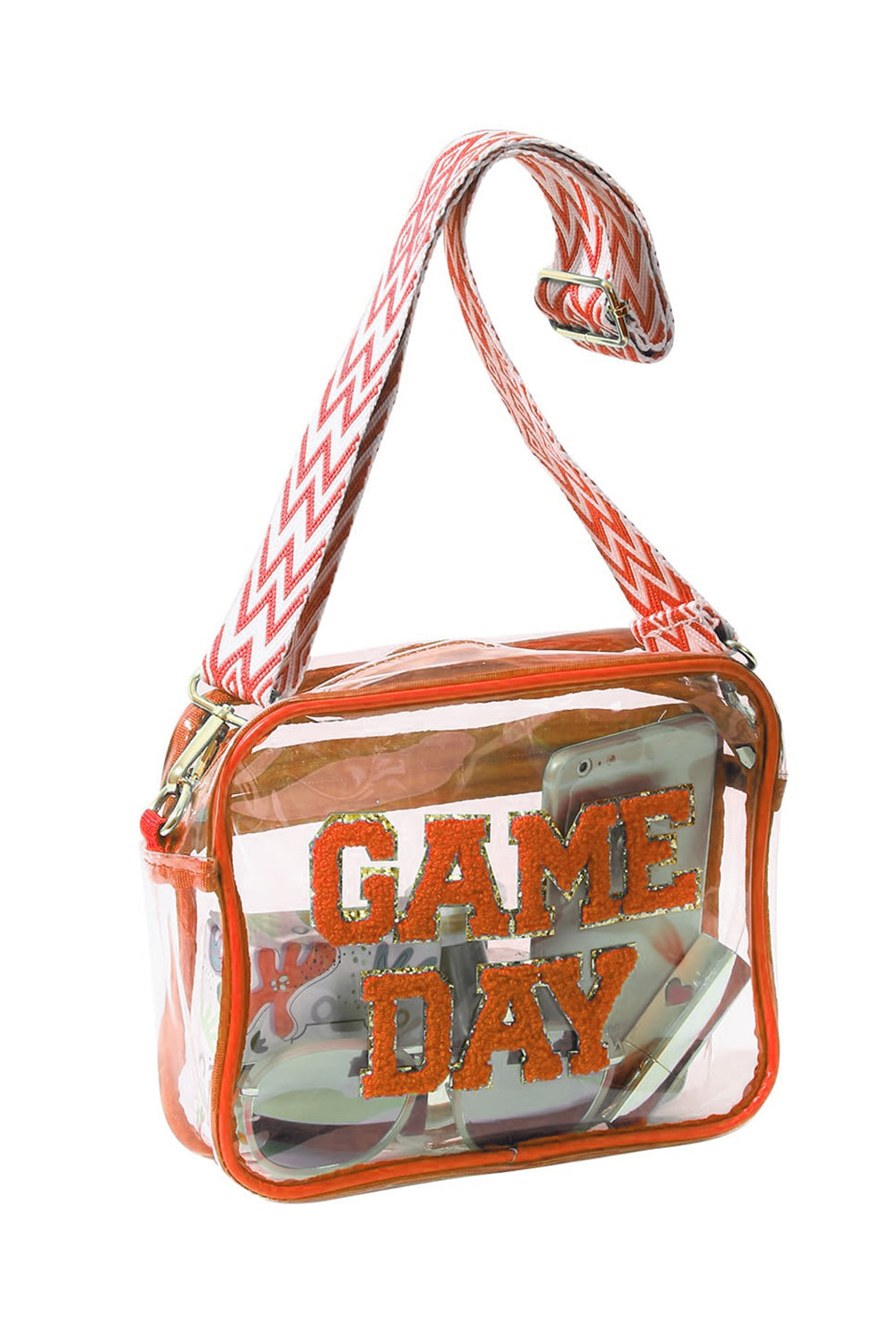 Fiery Red Clear PVC GAME DAY Summer Fashion Single Shoulder Bag
