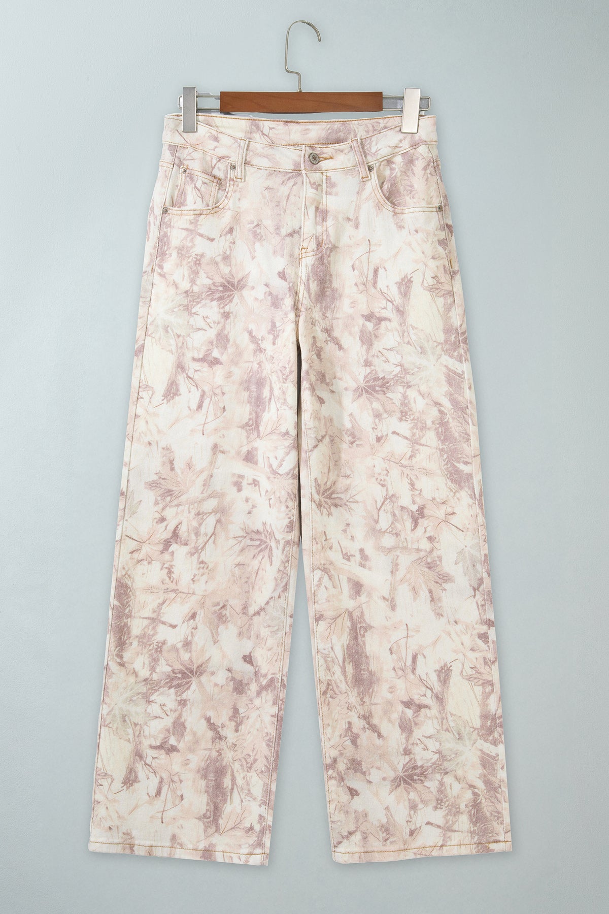 Khaki Woodland Camo Tummy Control Denim Wide Leg Jeans