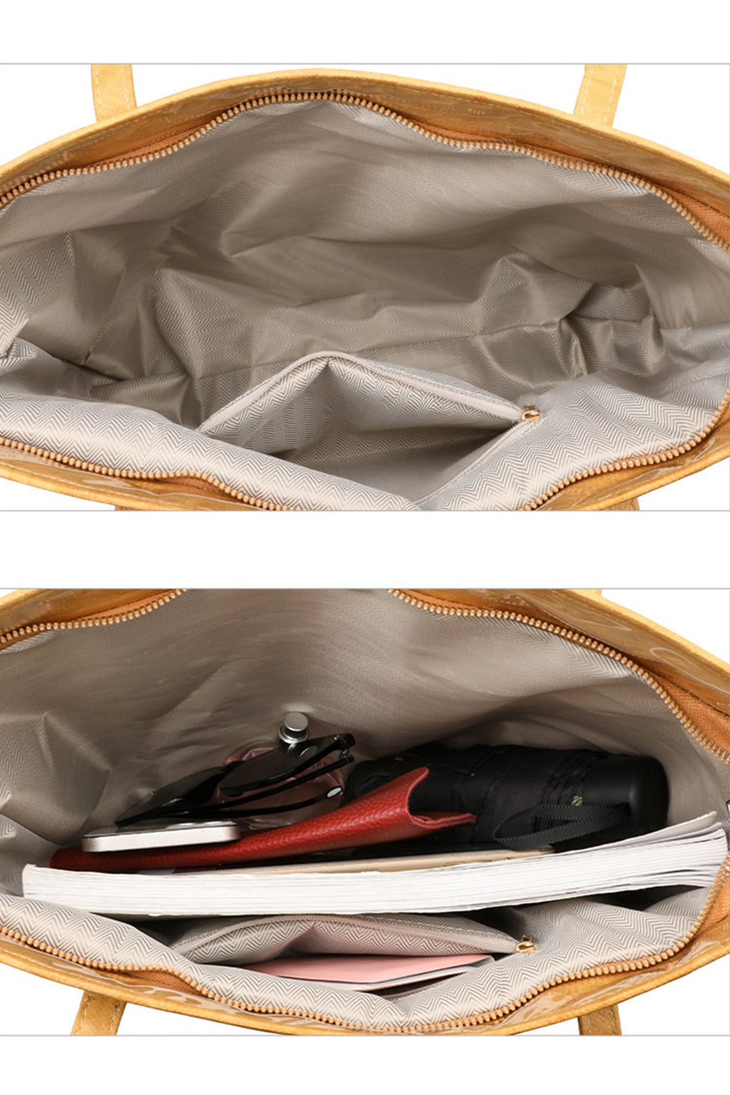 Camel Retro Letter Print Waterproof PVC Tote Bag