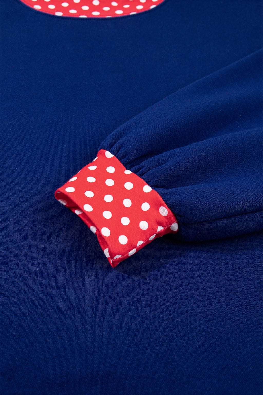Racing Red Polka Dot Trim Baggy Pullover 2pcs Short Set