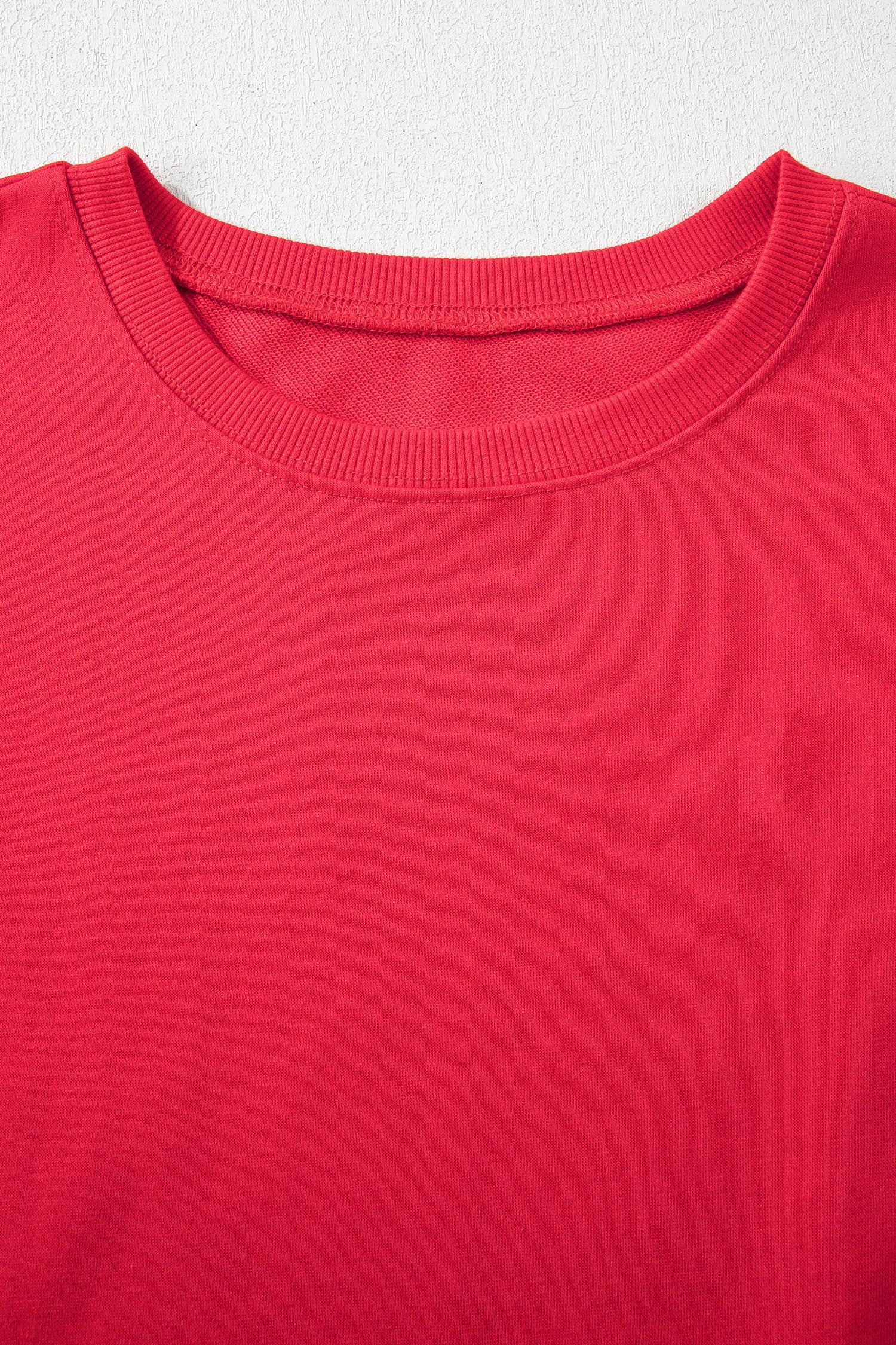 Racing Red Striped Patchwork Sleeve Colorblock Sweatshirt