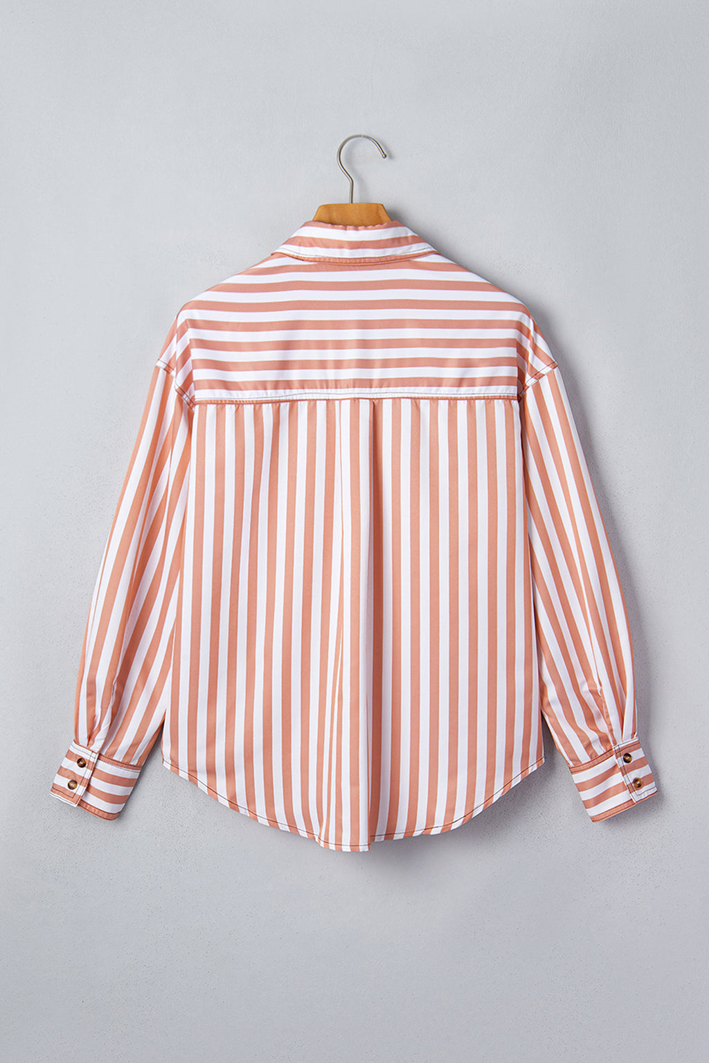 Brown Stripe Western Button Down Long Sleeve Casual Shirt