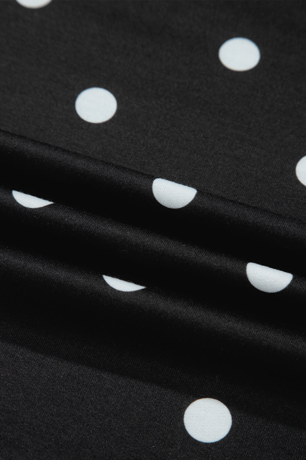 Black Exposed Seam Detail Polka Dot Loose Tee Drawstring Shorts Set