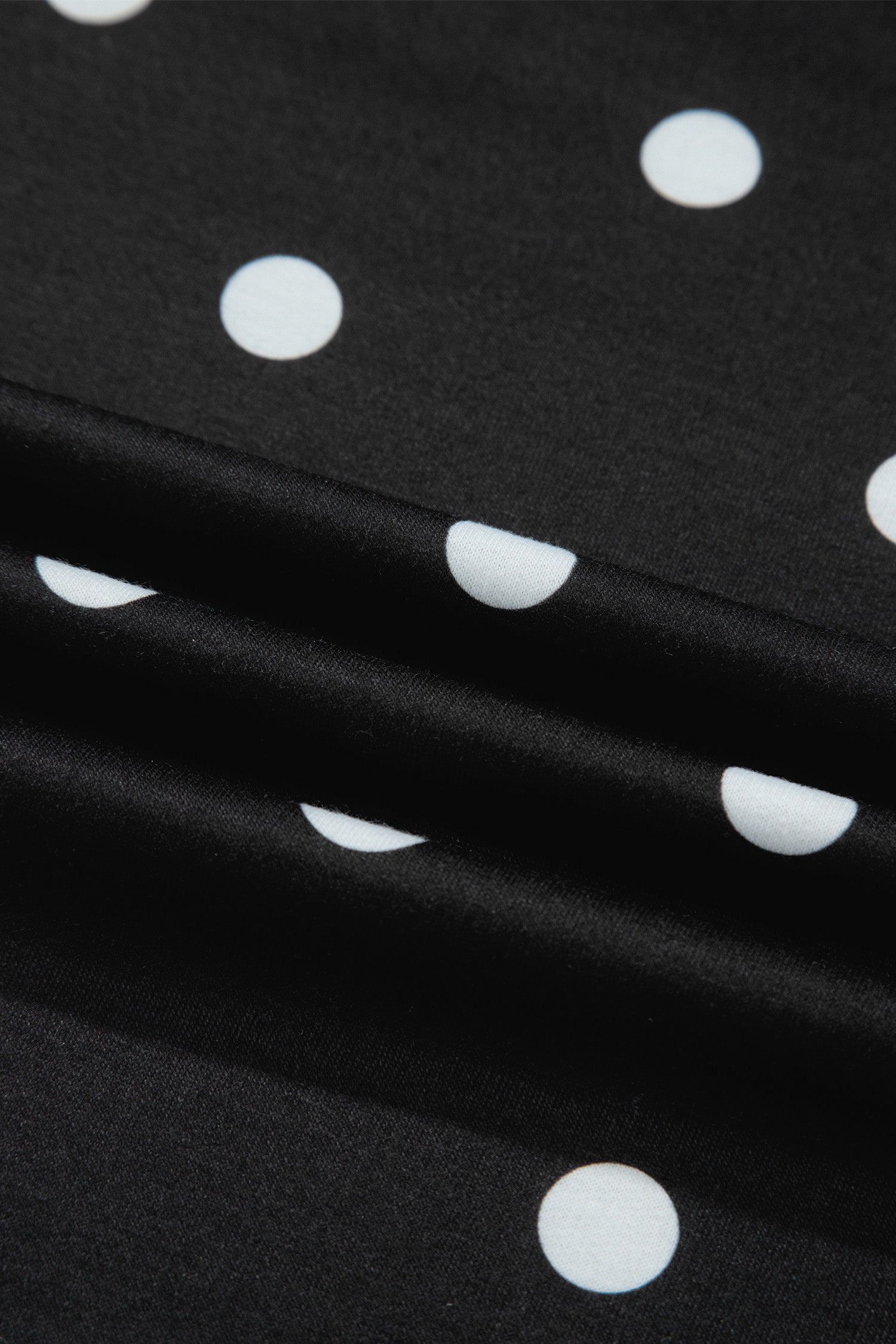 Black Exposed Seam Detail Polka Dot Loose Tee Drawstring Shorts Set