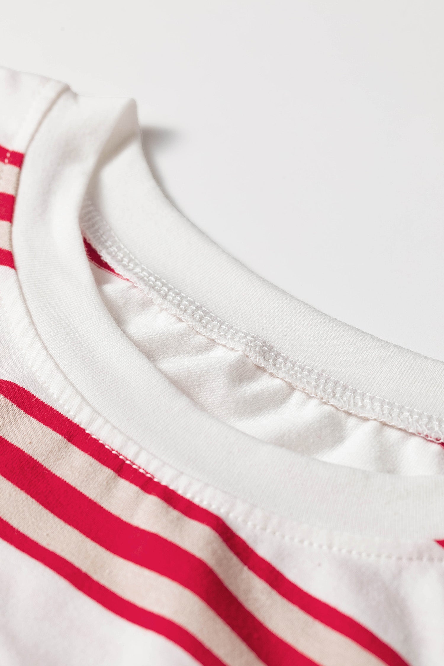 Red Stripe Dropped Shoulder Long Sleeve Casual Pullover Top