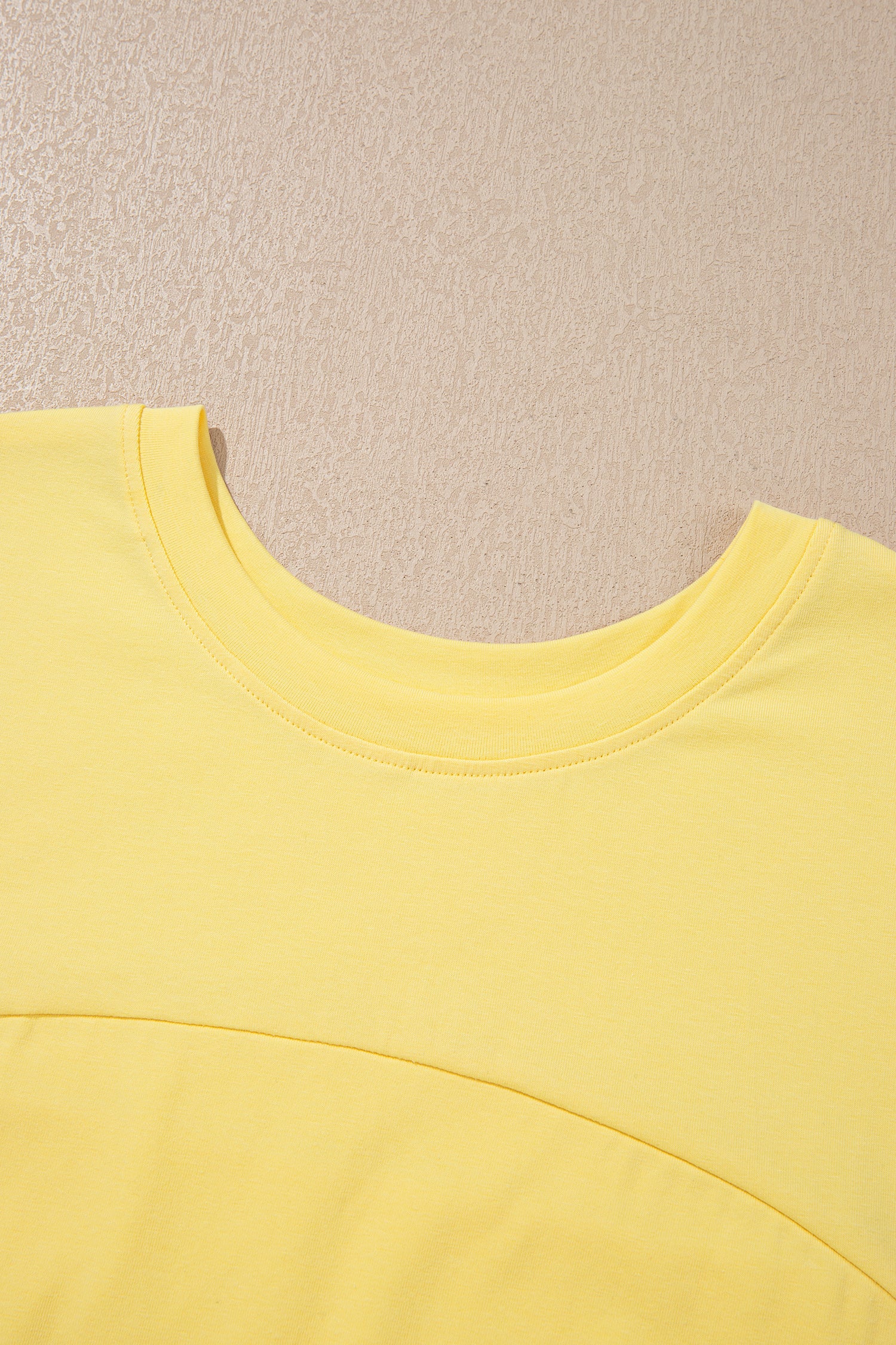 Yellow Cream Solid Color Cropped Tank Top and Jogger Pants Set