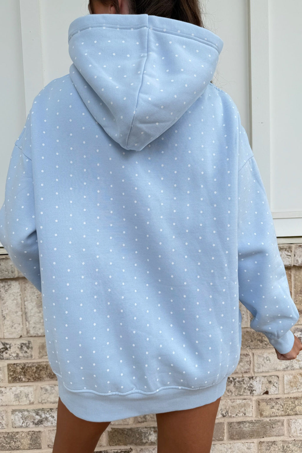 Pink Polka Dot Printed Oversized Hoodie Casual Shorts 2pcs Set