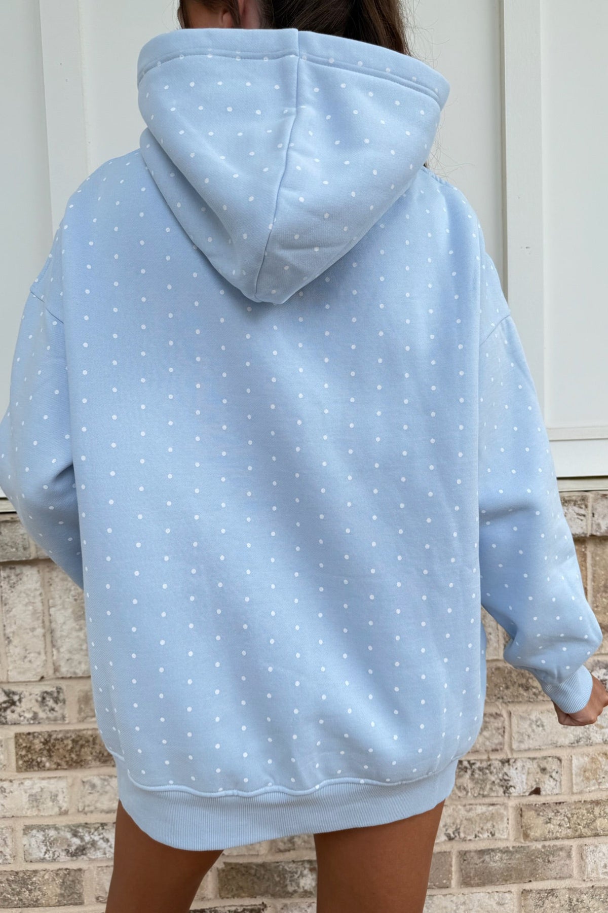 Pink Polka Dot Printed Oversized Hoodie Casual Shorts 2pcs Set