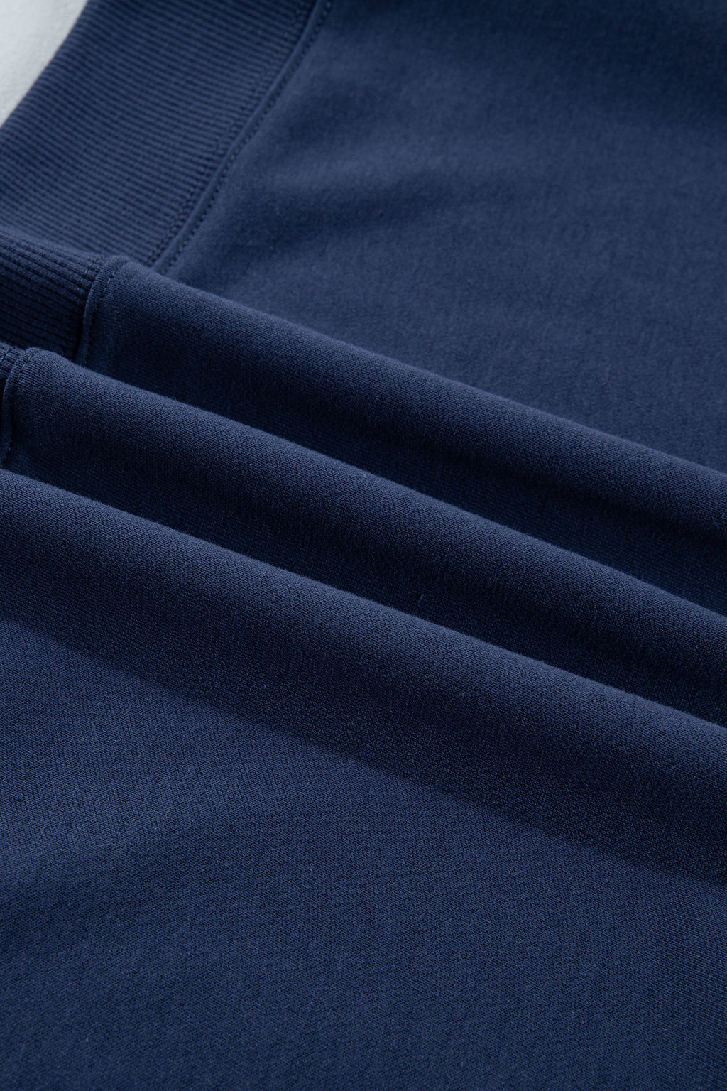 Sail Blue Patchwork Round Neck Long Sleeve Sweatshirt