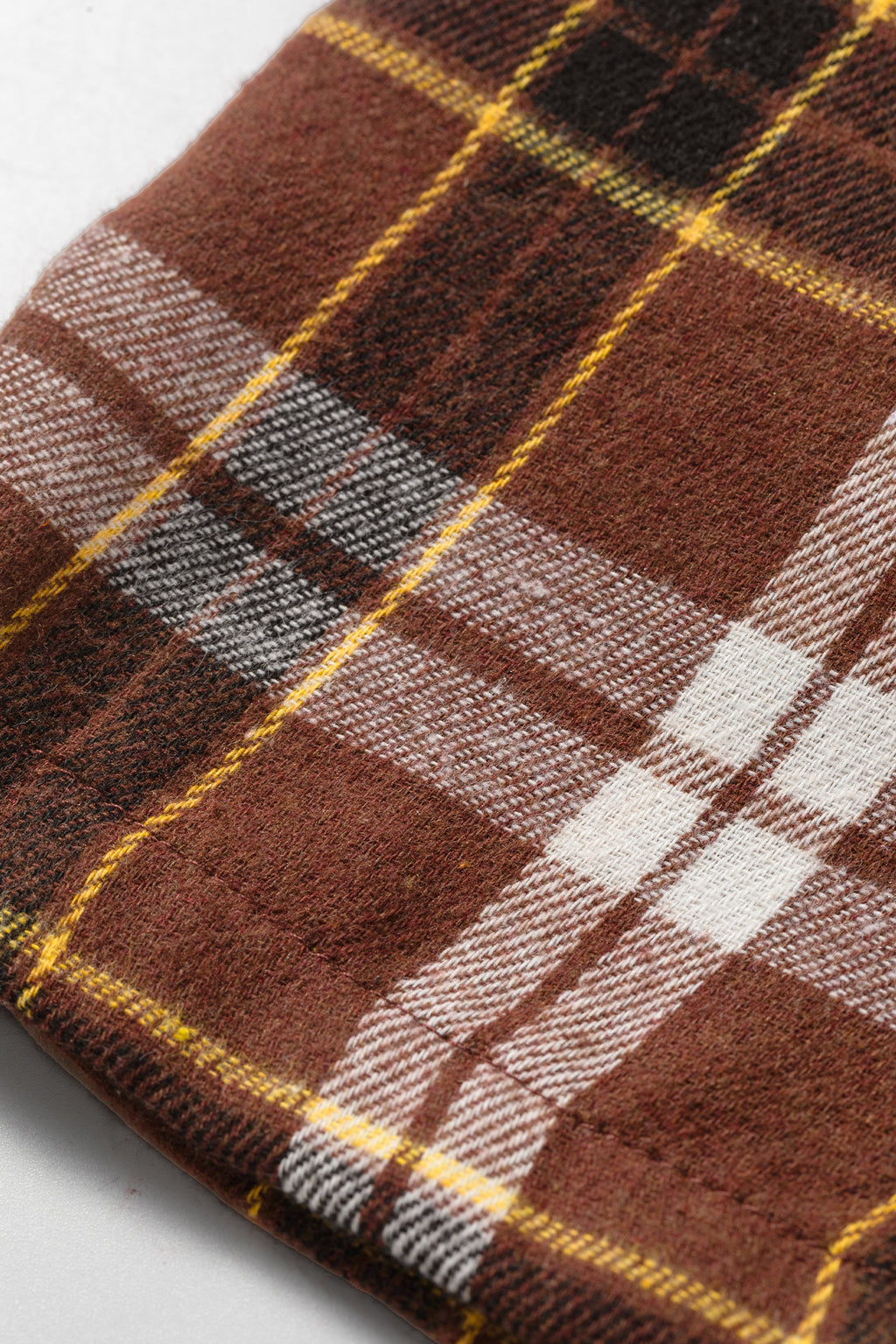 Brown Plaid Button Front Elastic Waist Shorts