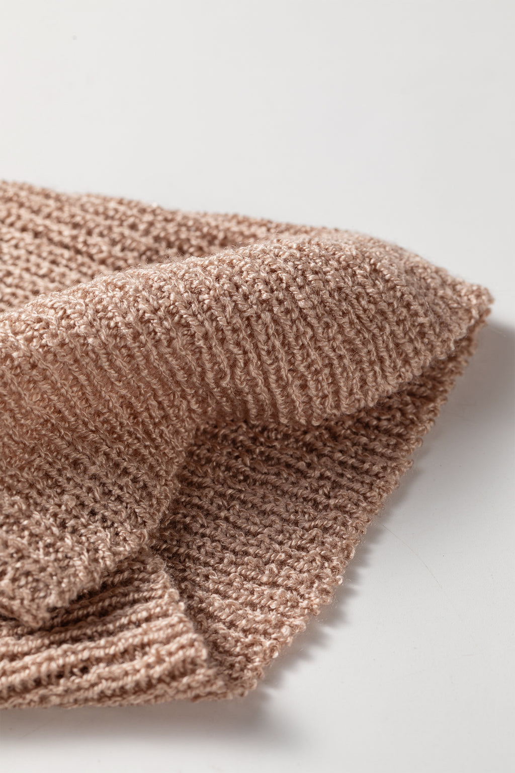 Old Rose Hollowed Pattern Knit Drop Shoulder Open Sweater Cardigan