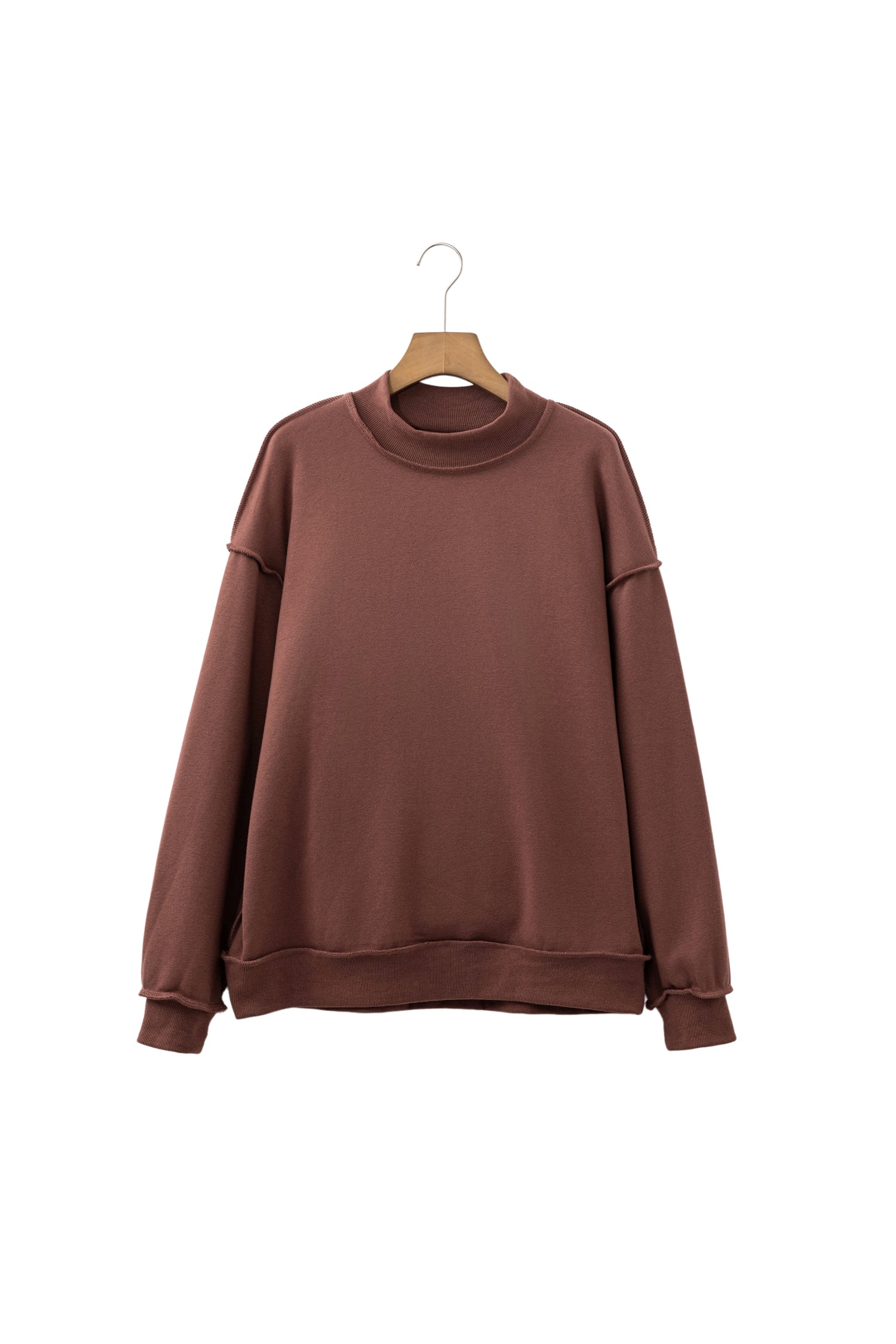 Carrot Oversize Drop Shoulder Reversible Mock Neck Sweatshirt