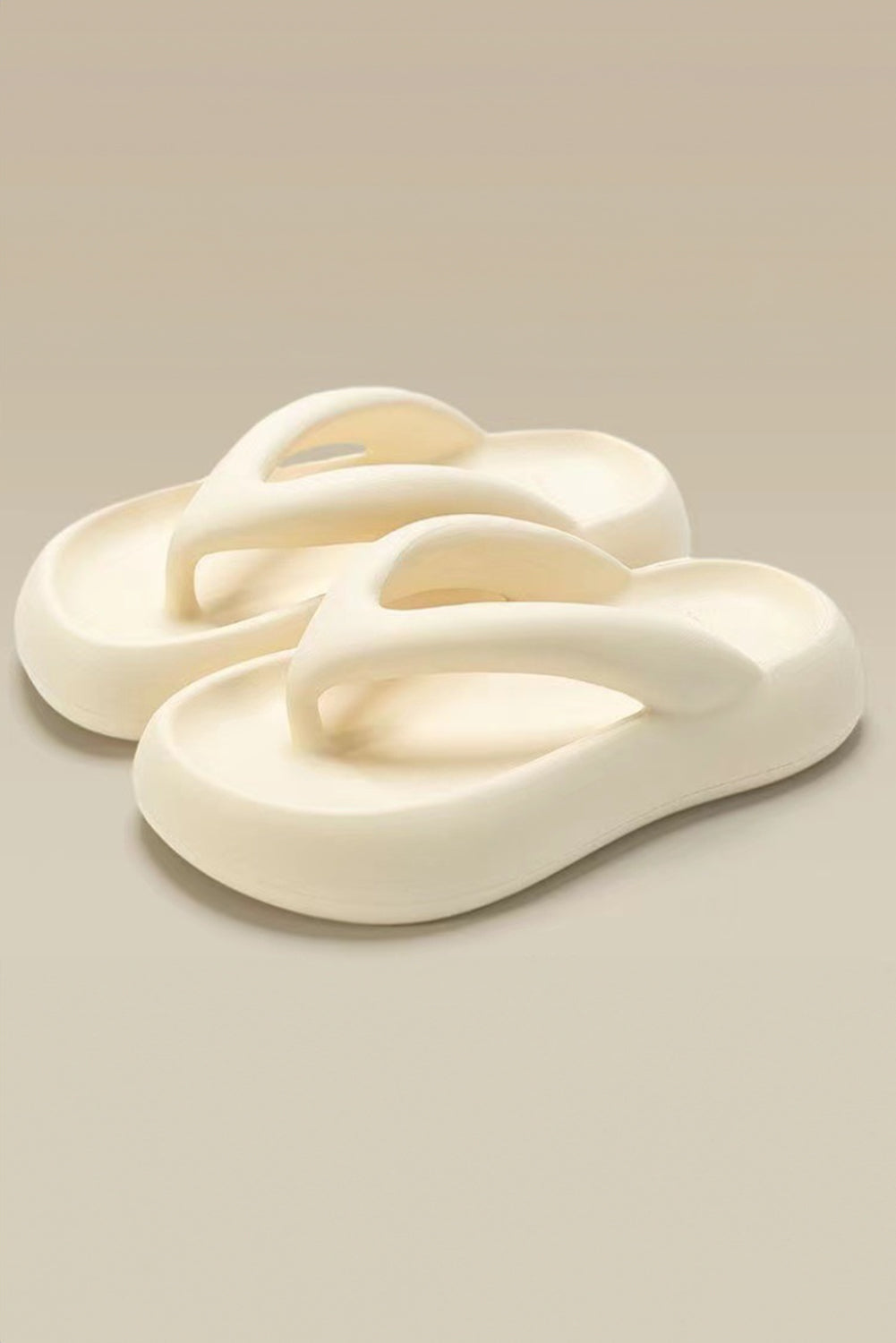 White Minimalist EVA Thick Sole Flip Flops