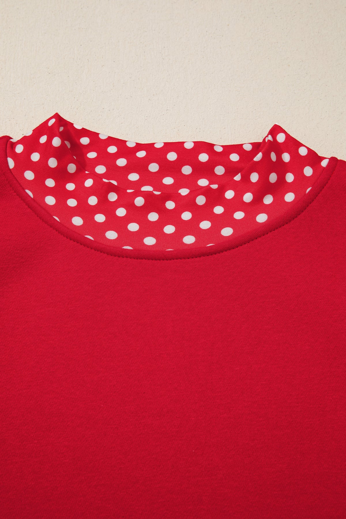 Orange Polka Dot Patchwork Round Neck Plus Size Sweatshirt