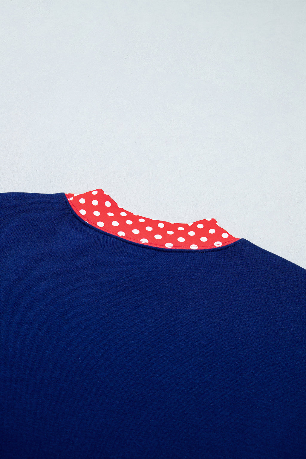 Racing Red Polka Dot Trim Baggy Pullover 2pcs Short Set