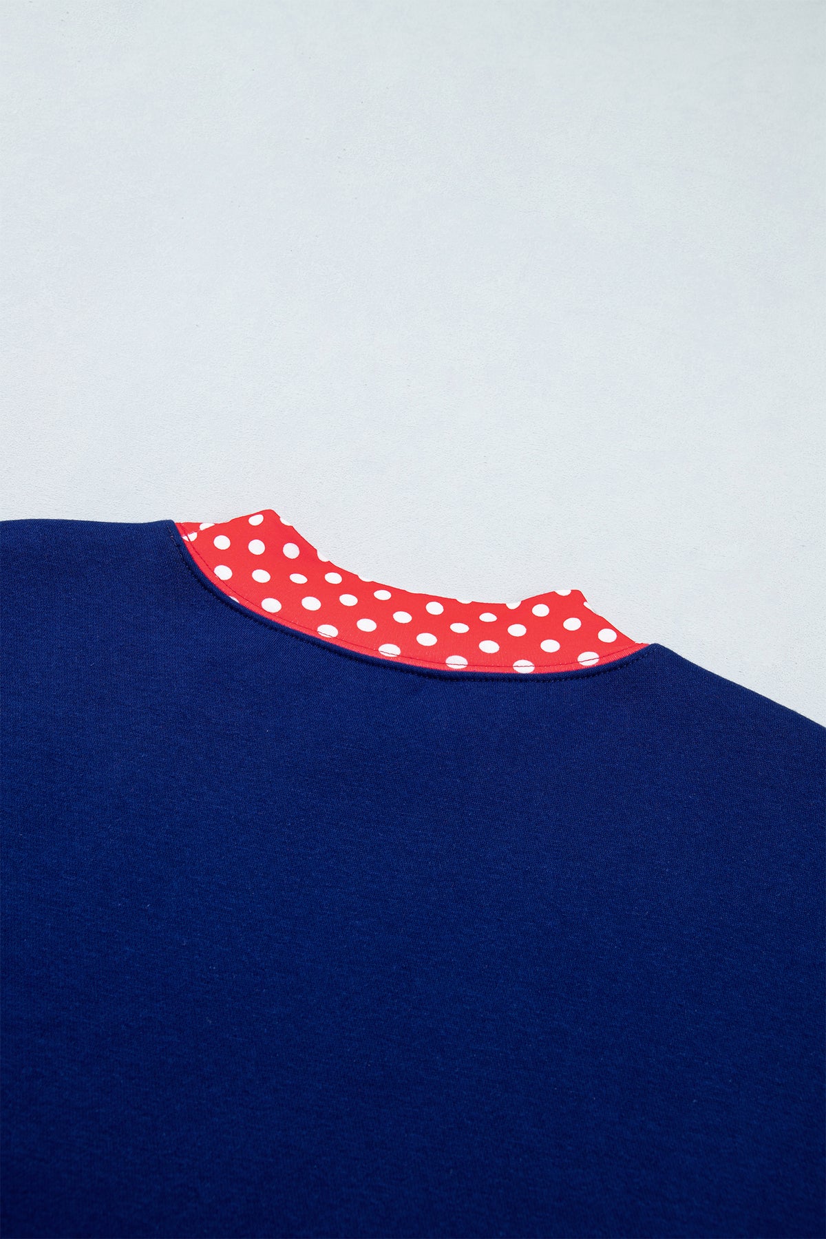Racing Red Polka Dot Trim Baggy Pullover 2pcs Short Set