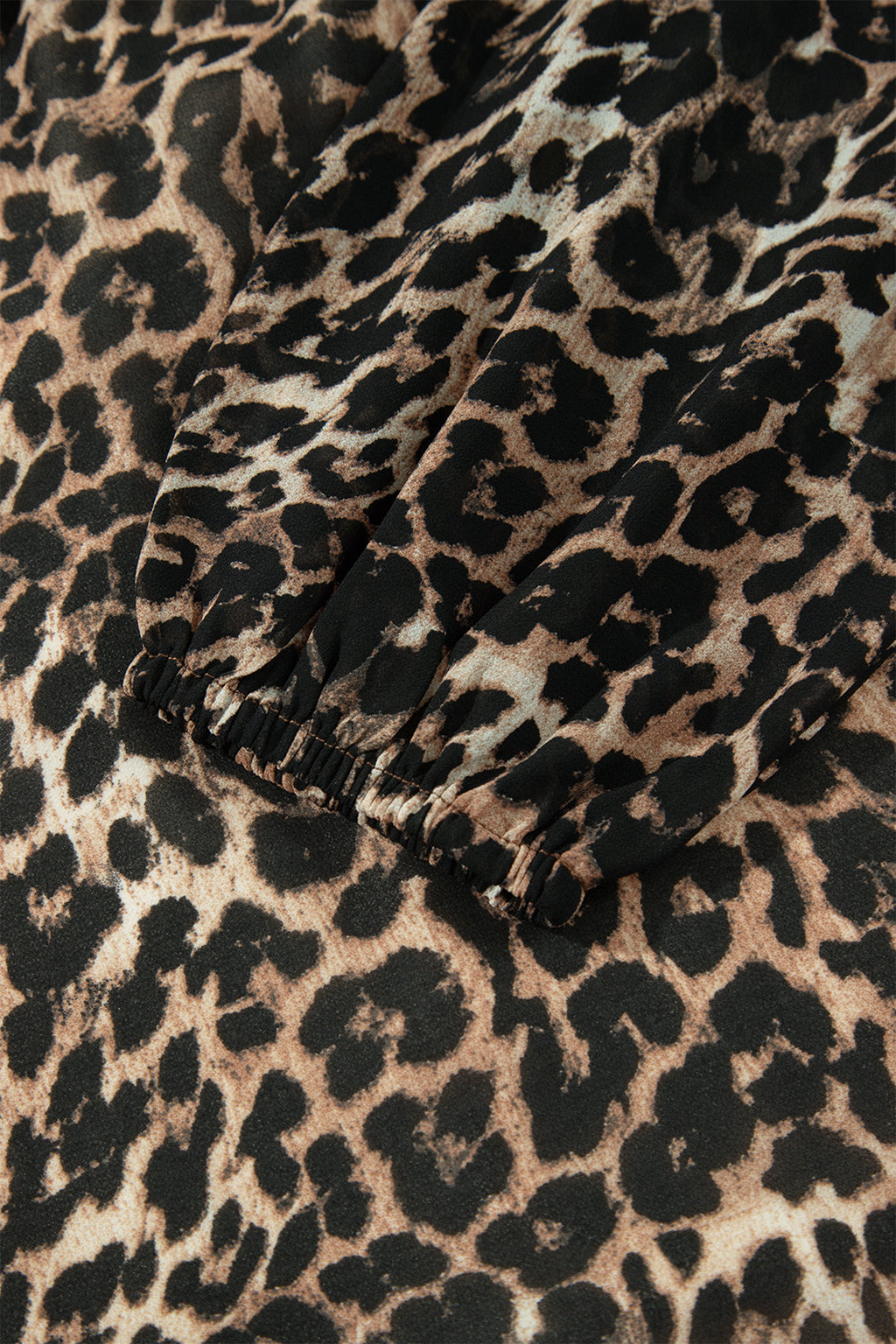 Brown Leopard Print Long Sleeve Short Shift Dress
