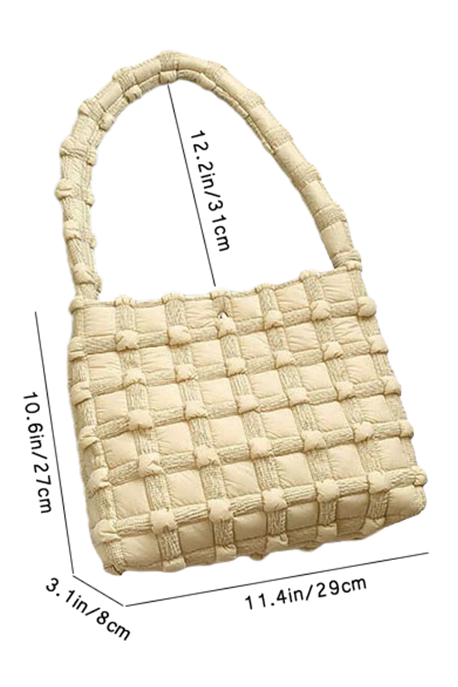 Oatmeal Stylish Woven Texture Single Shoulder Square Bag