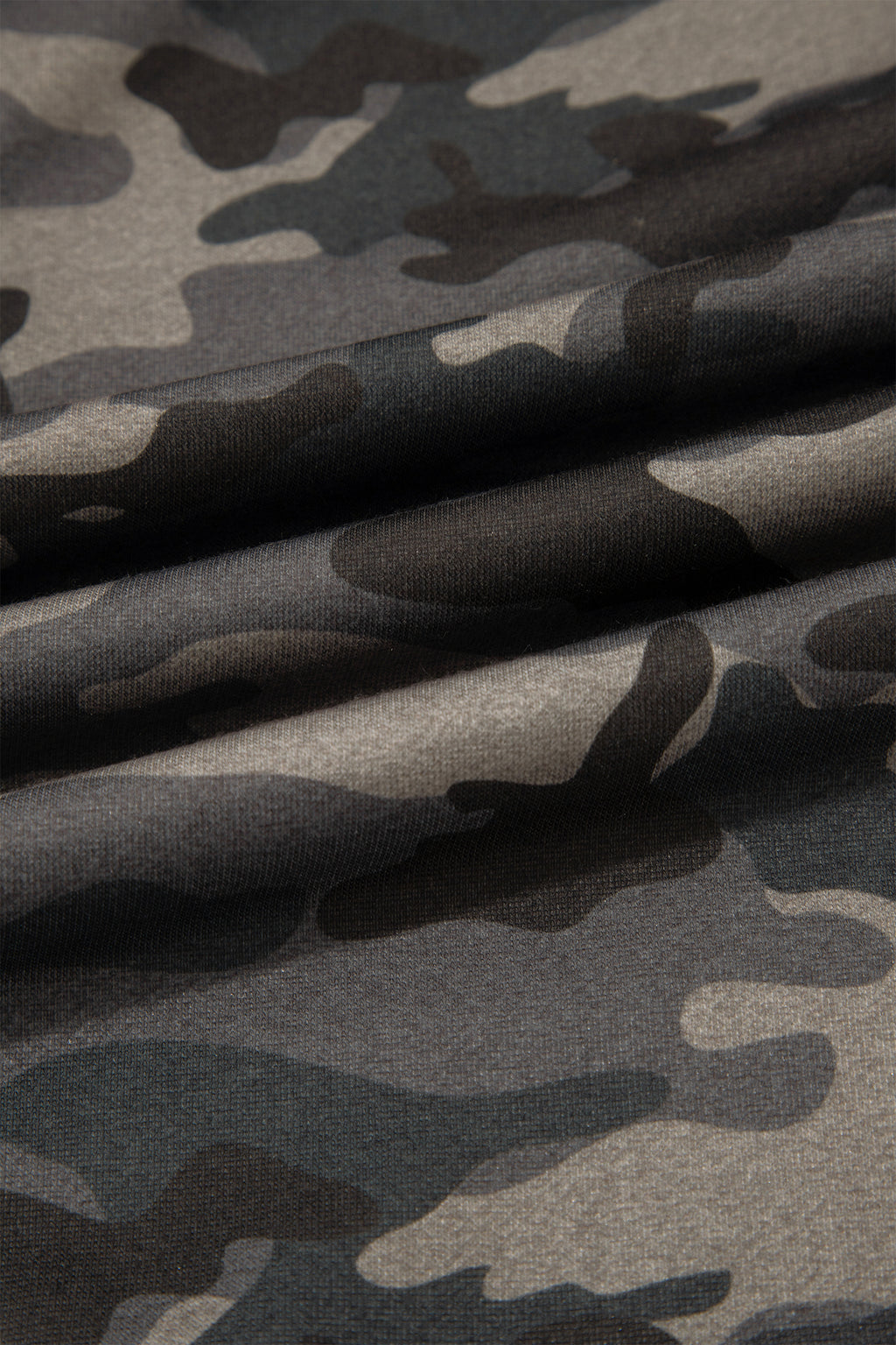 Green Camouflage Print Striped Side Panel Patchwork Drawstring Pants