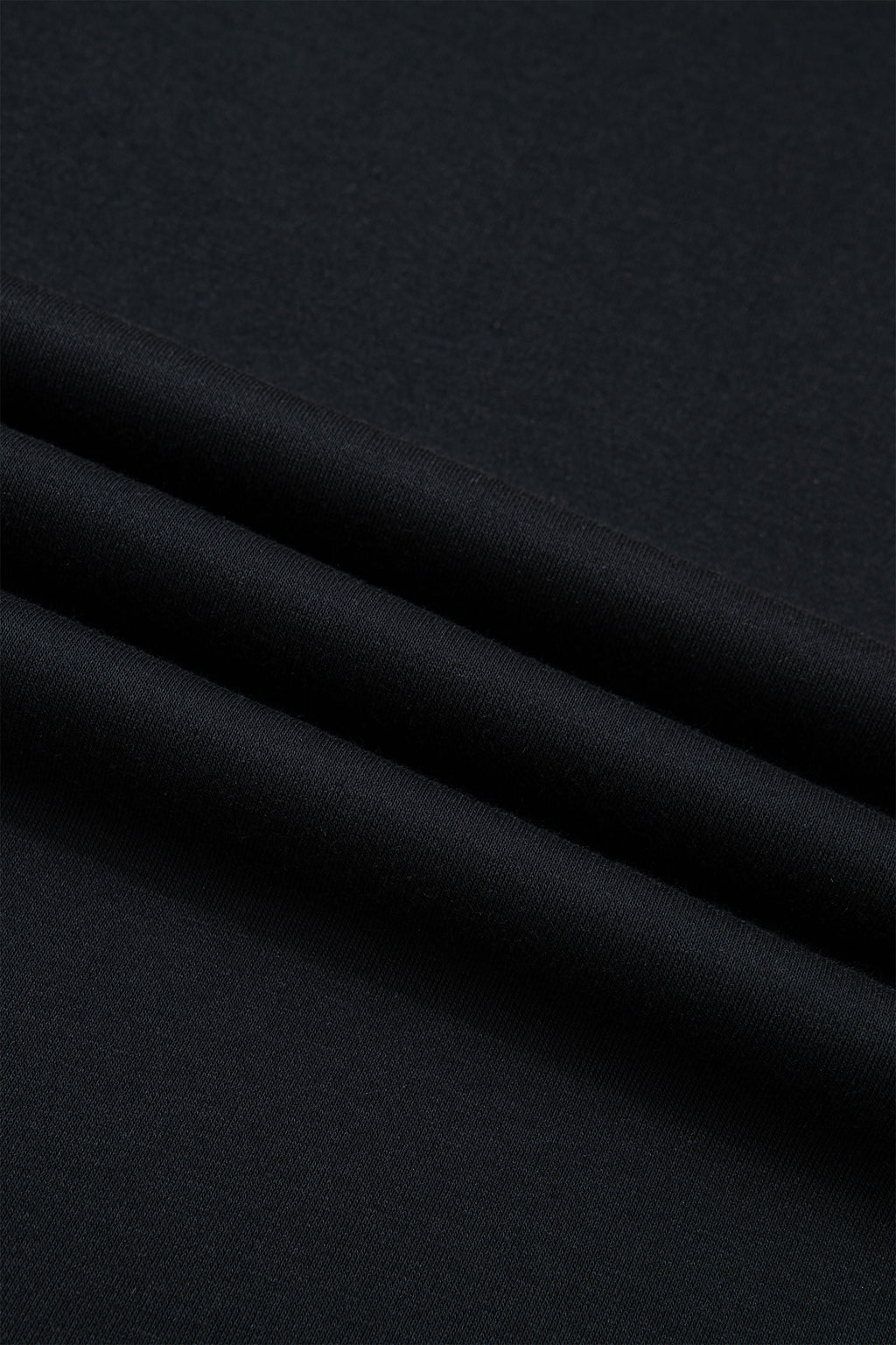 Black Solid Color Dropped Shoulder Long Sleeve Top