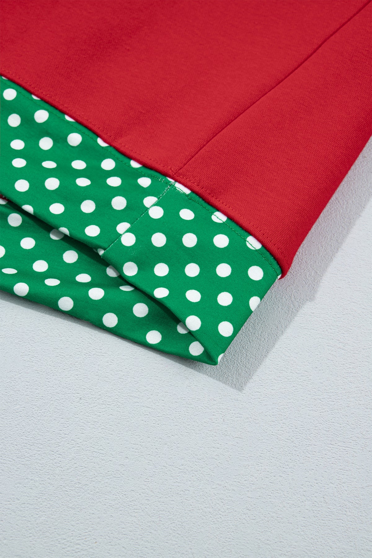 Racing Red Polka Dot Trim Baggy Pullover 2pcs Short Set