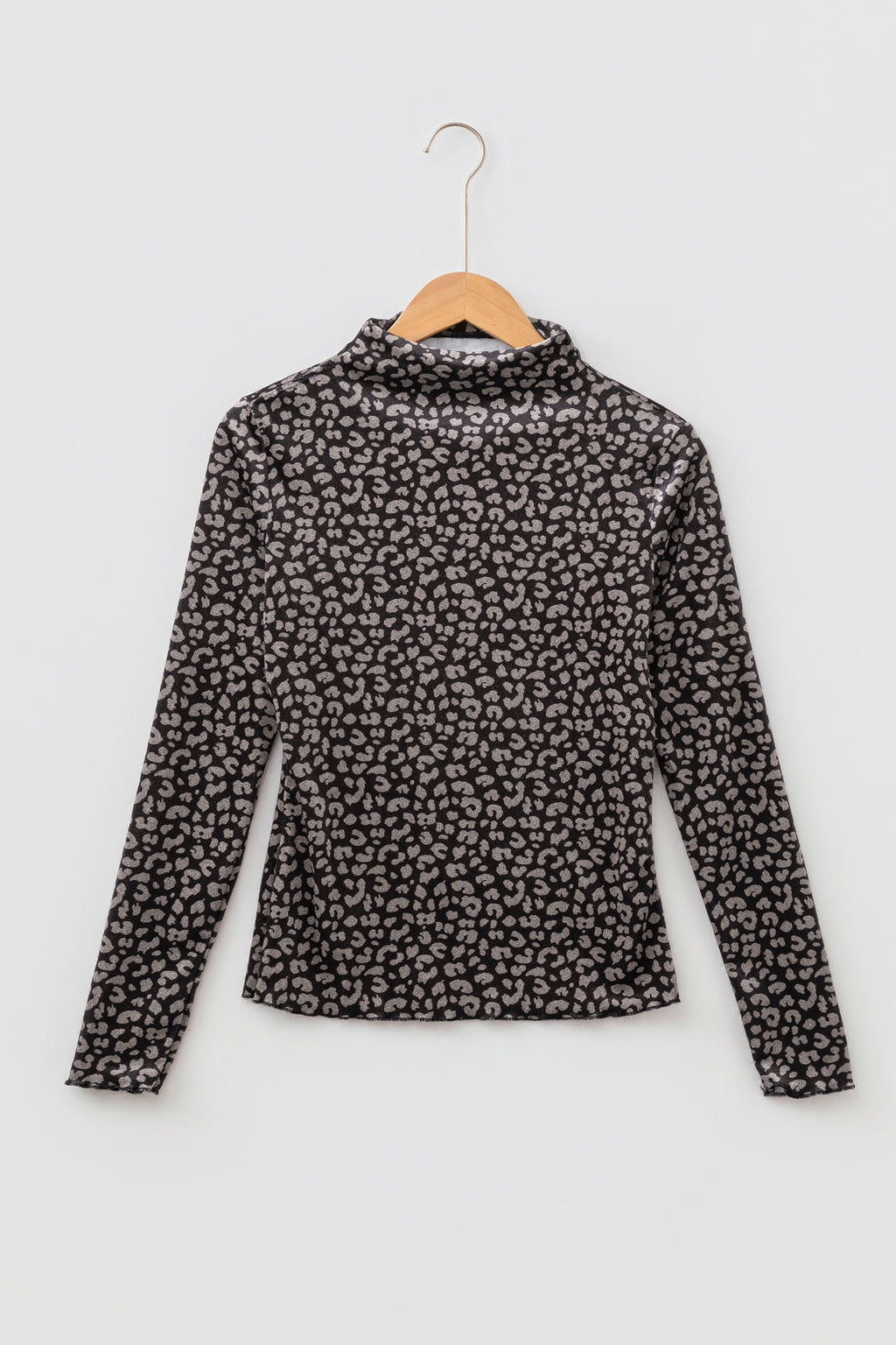 Brown Leopard Print Velvet Long Sleeve Western Style Pullover Top