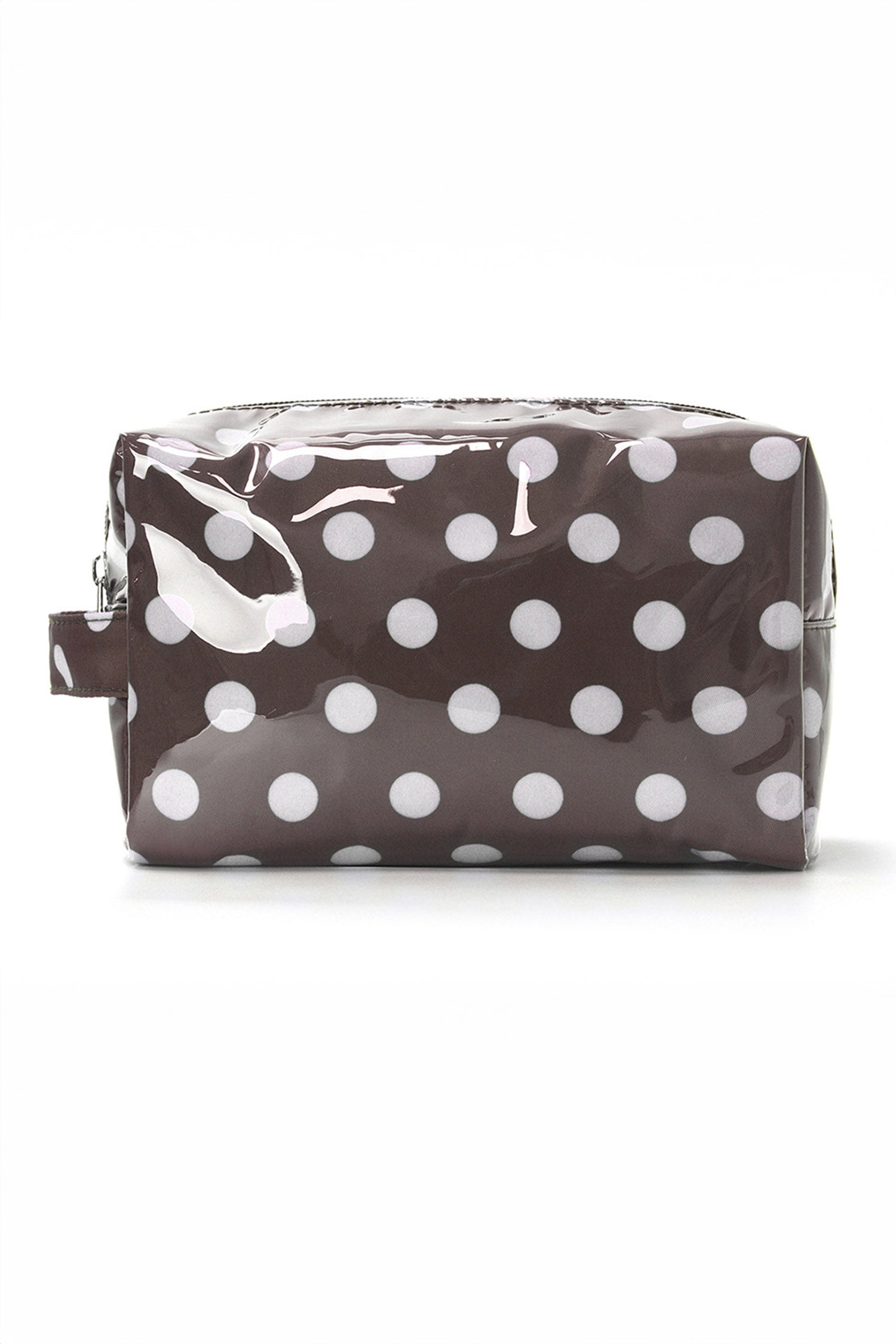 Light Pink Durable PVC Polka Dot Makeup Bag