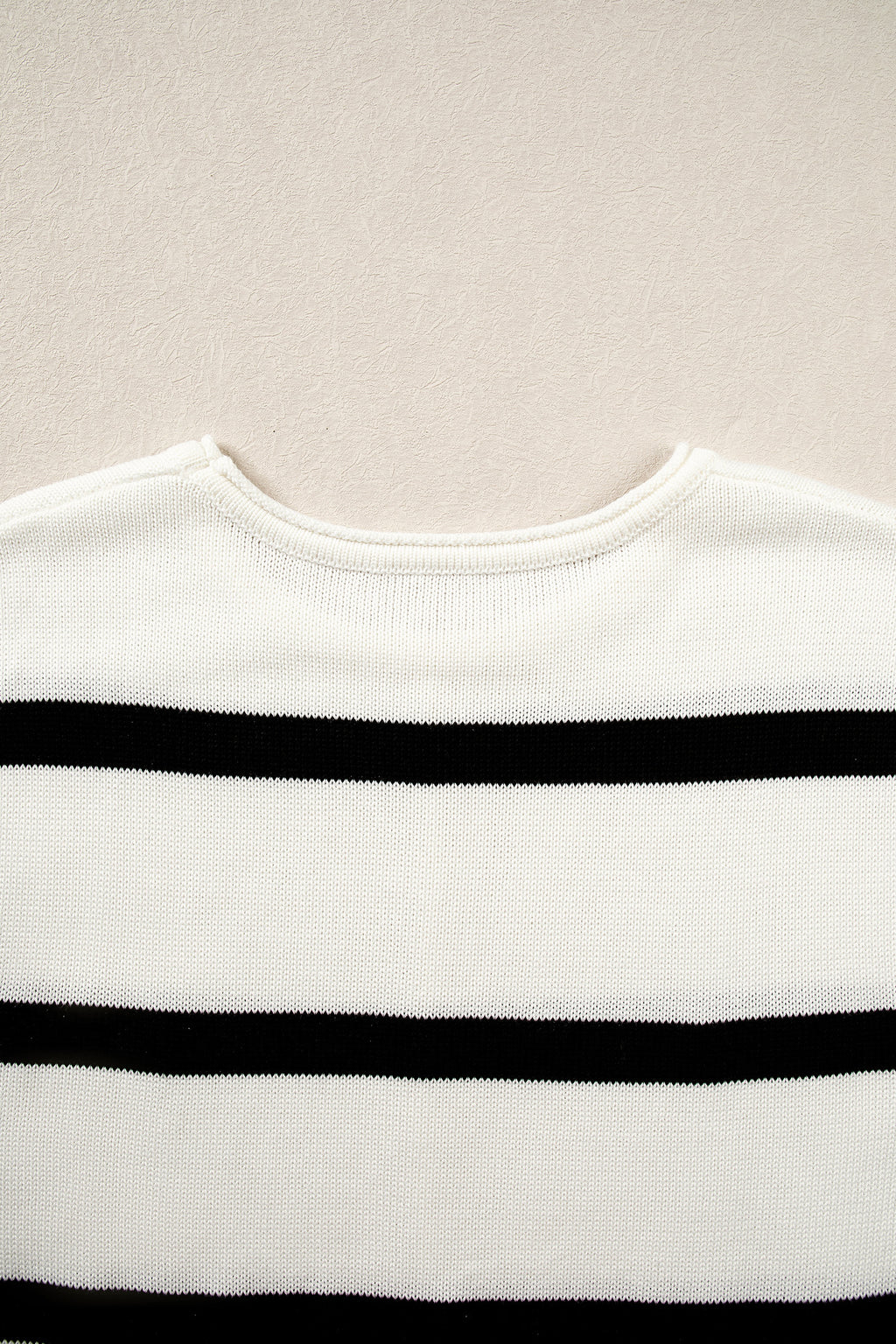 Rose Stripe Knit Western Short Sleeve Sweater