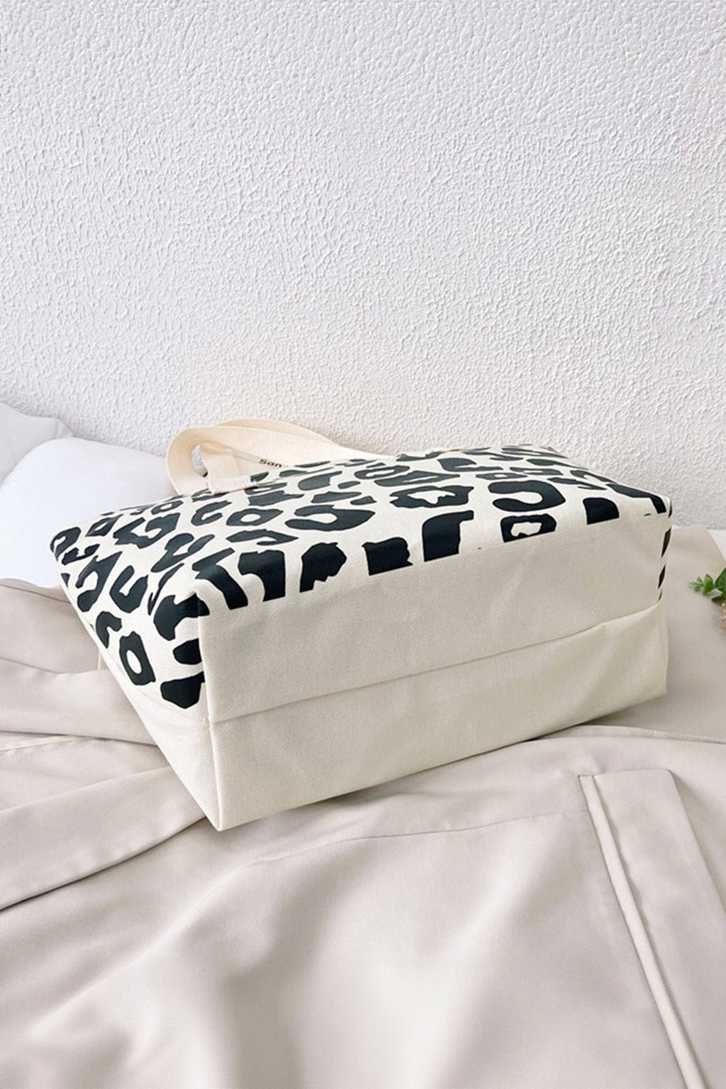 Black Leopard Print Canvas Tote Bag