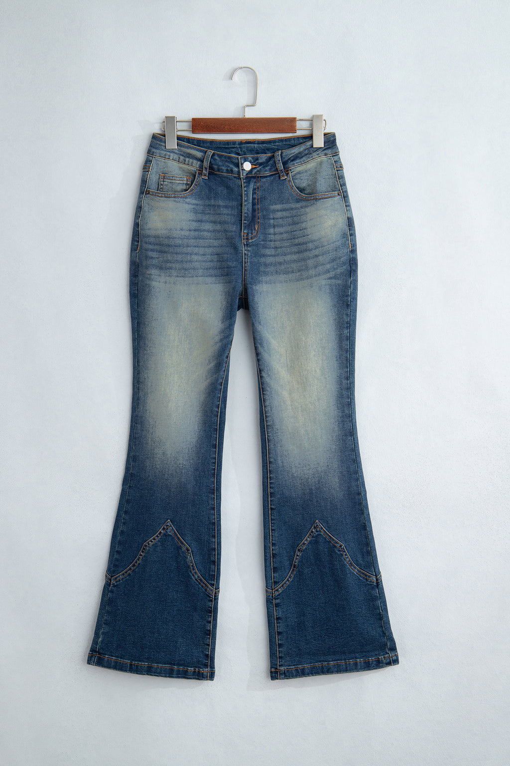 Sail Blue Pocket Detail Flare Leg Jeans
