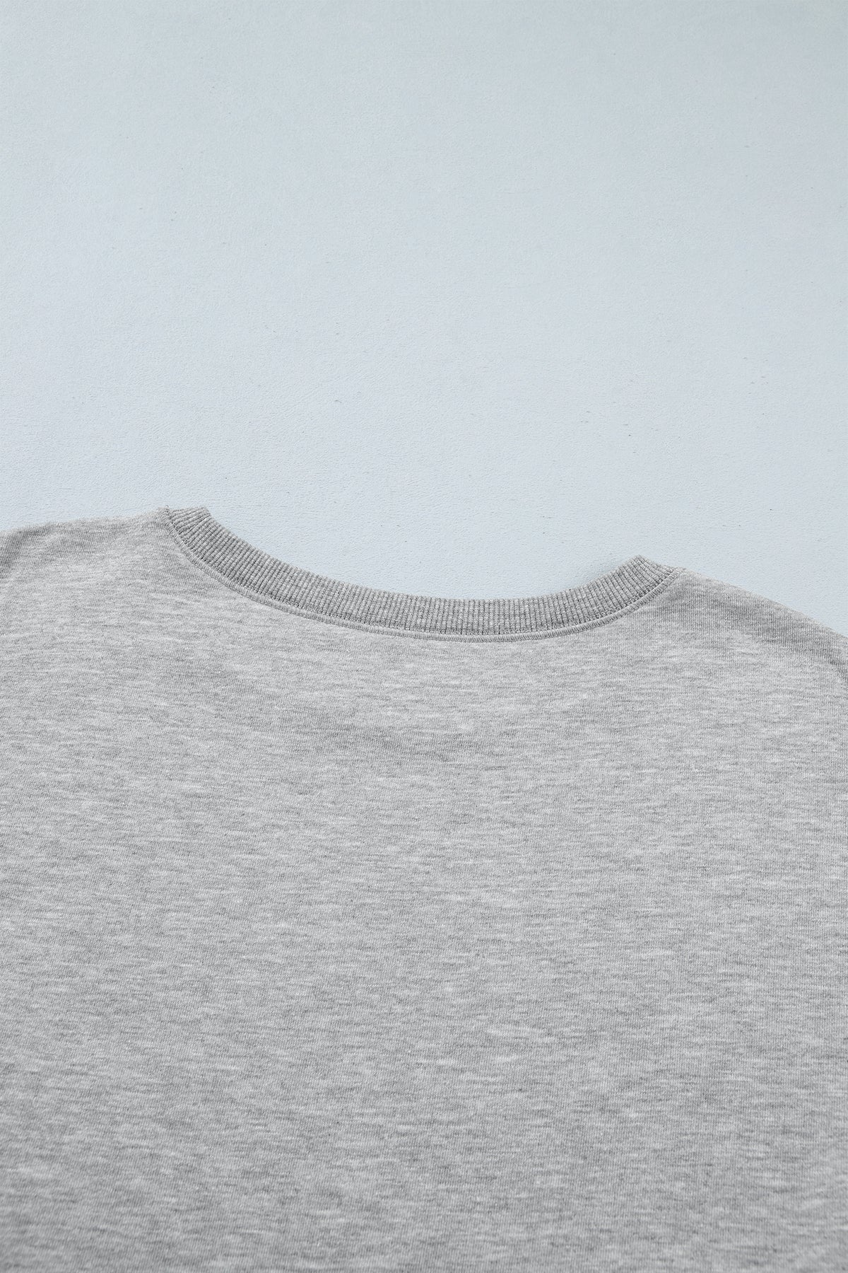 Medium Grey Sequin Western Ghost Print Long Sleeve Round Neck Sweatshirt