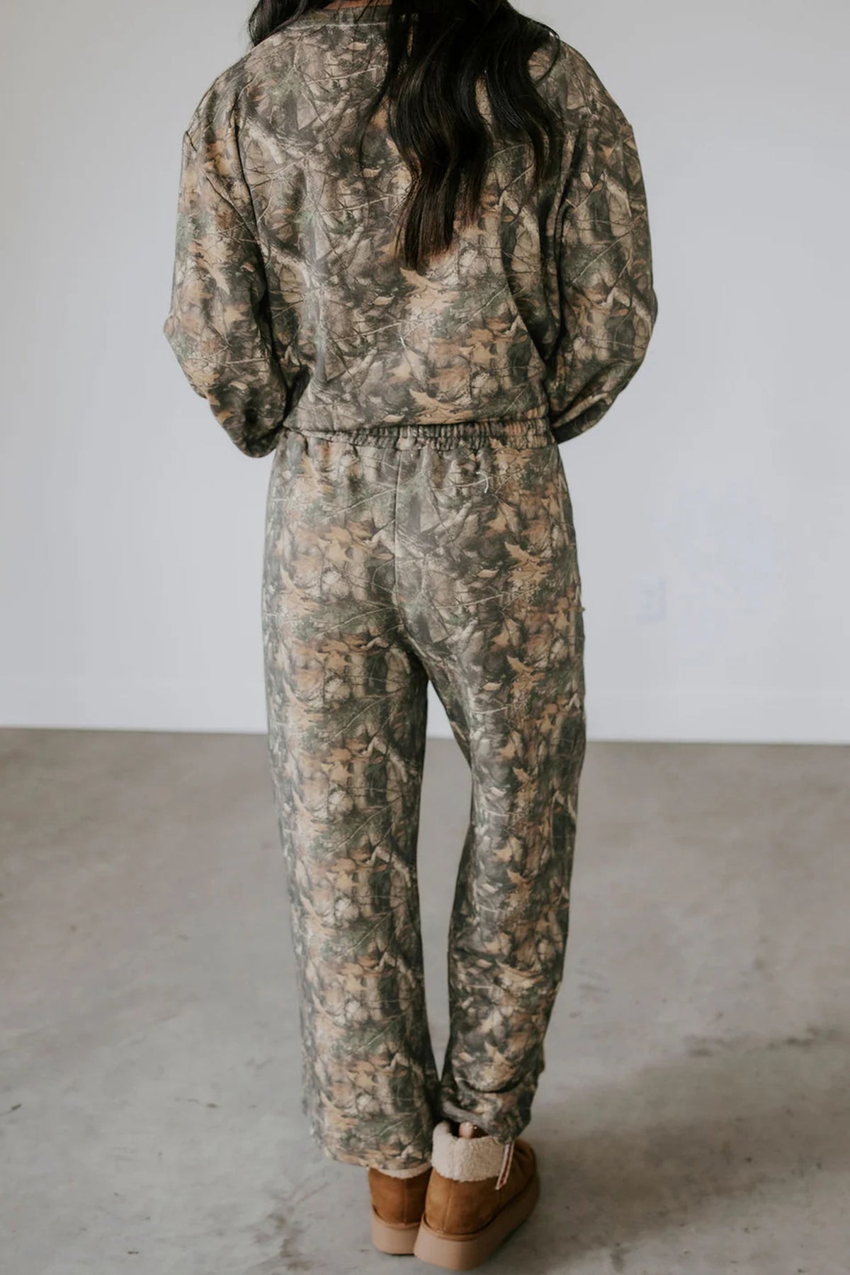 Green Abstract Print Long Sleeve Pant Set