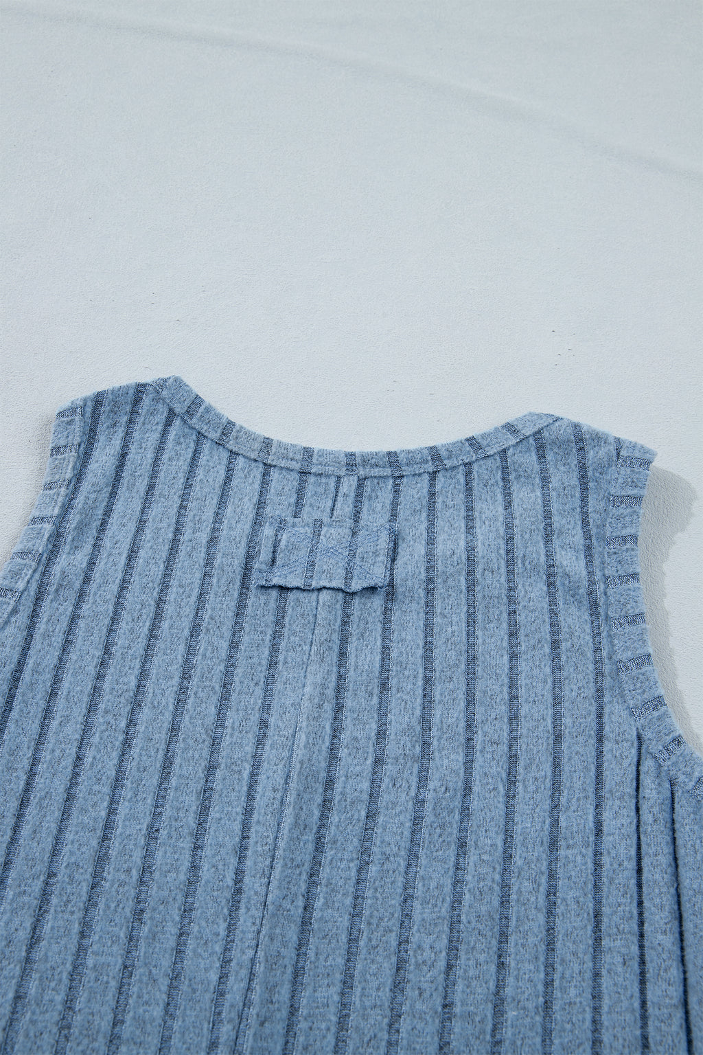 Sky Blue Slim Ribbed Mineral Wash Tank Top