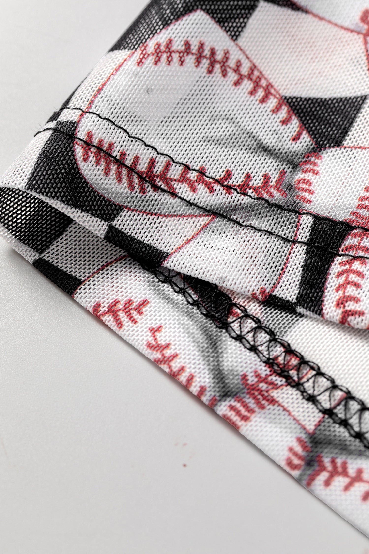 Black High Neck Plaid Baseball Bow Long Sleeve Pullover Tops