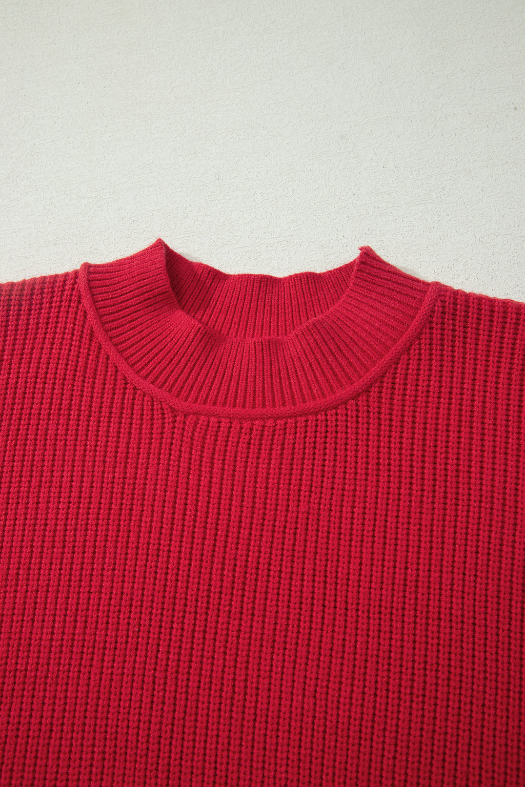 Chestnut Solid Color Mock Neck Oversized Tunic Sweater