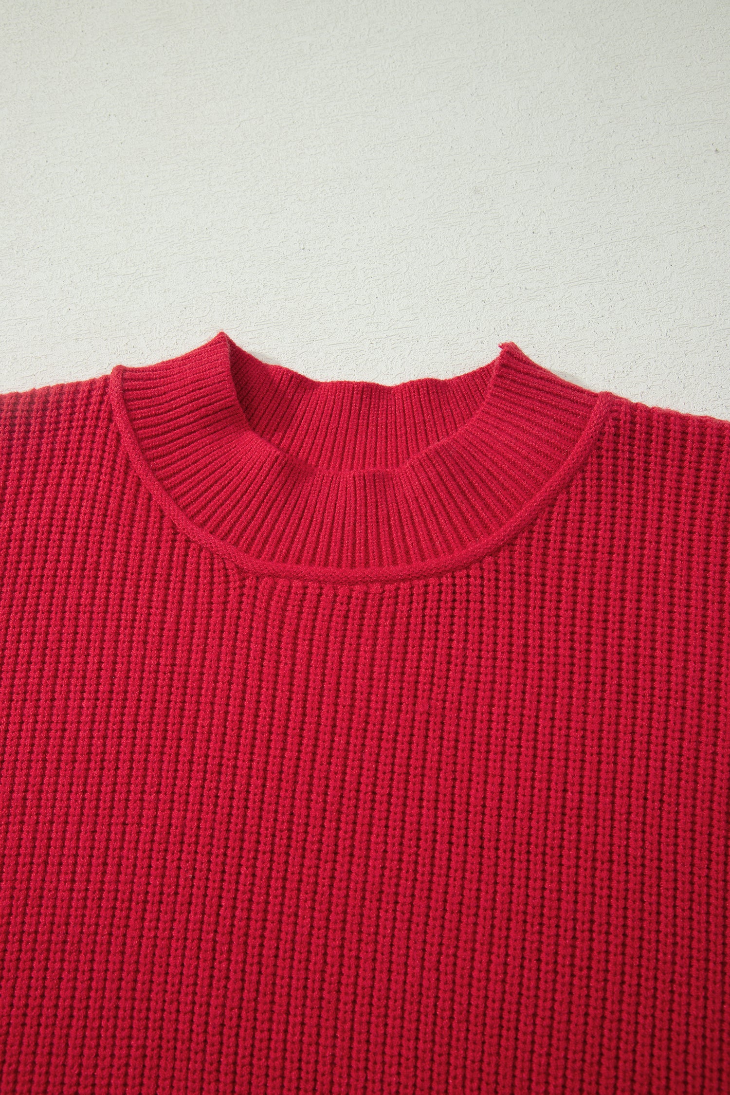 Chestnut Solid Color Mock Neck Oversized Tunic Sweater