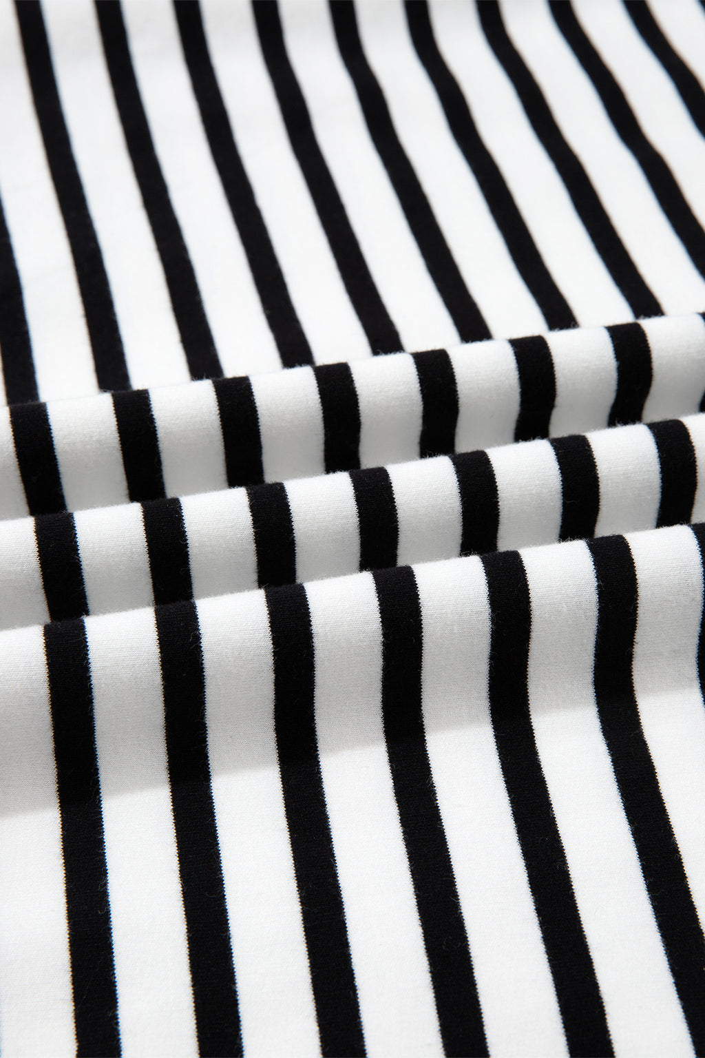 White Stripe Color Block Long Puff Sleeve Metal Zip-Up Collar Top