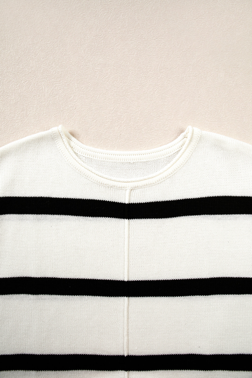 Rose Stripe Knit Western Short Sleeve Sweater