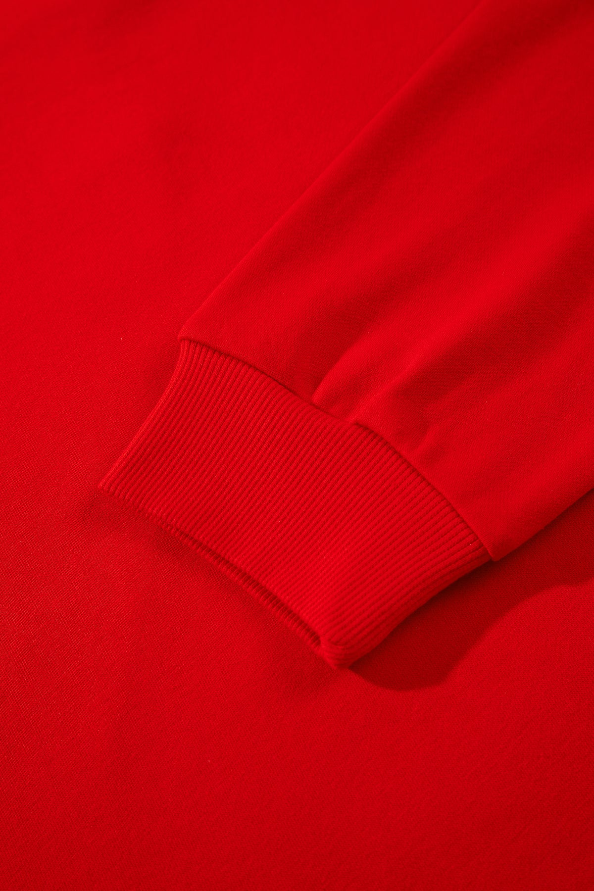 Fiery Red Patch Embroidery Star Colorblock Plus Size Sweatshirt