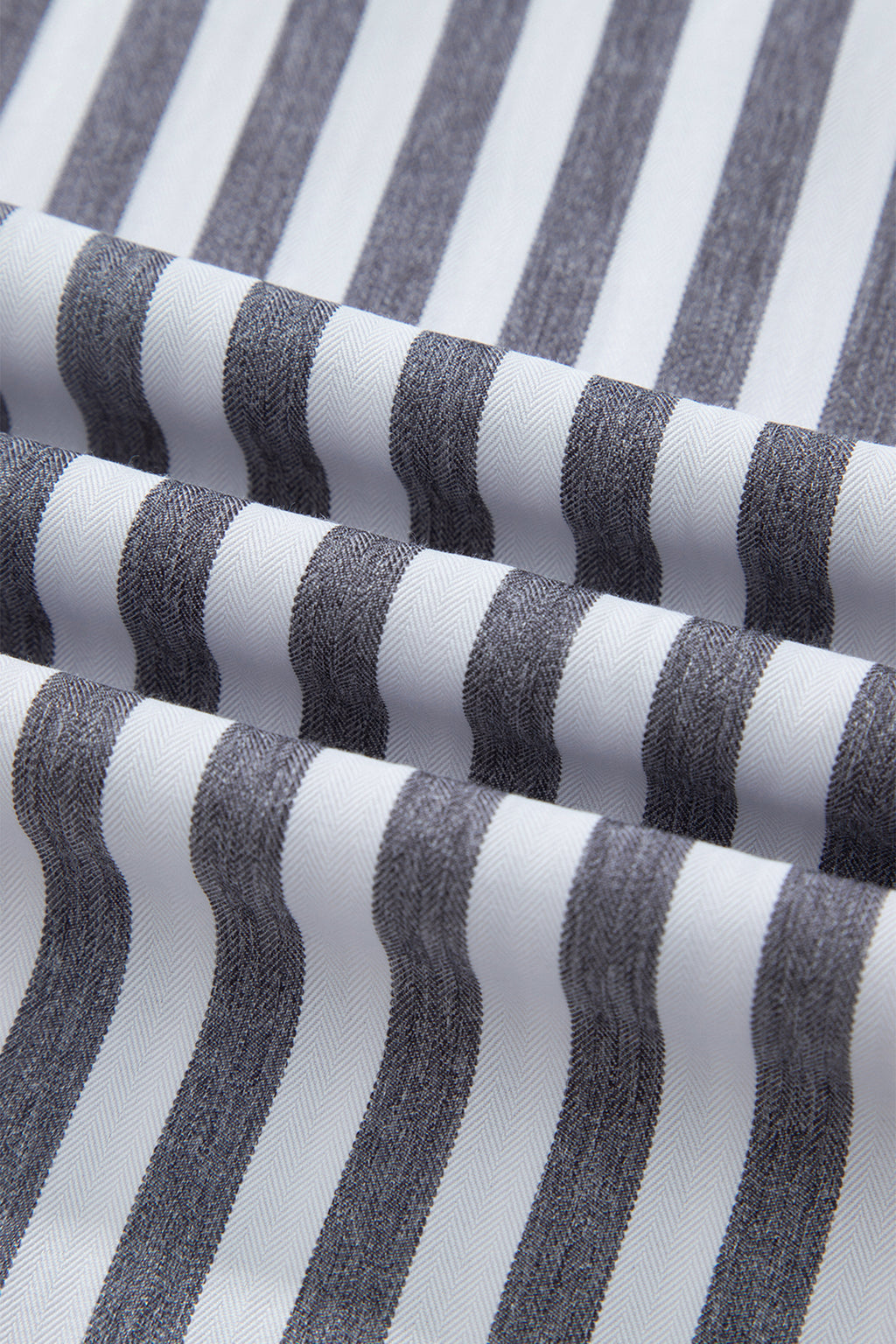 Black Stripe Shirred High Waist Loose Summer Pants