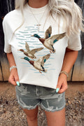 White Western Mallard Lake Graphic Casual Graphic T Shirt