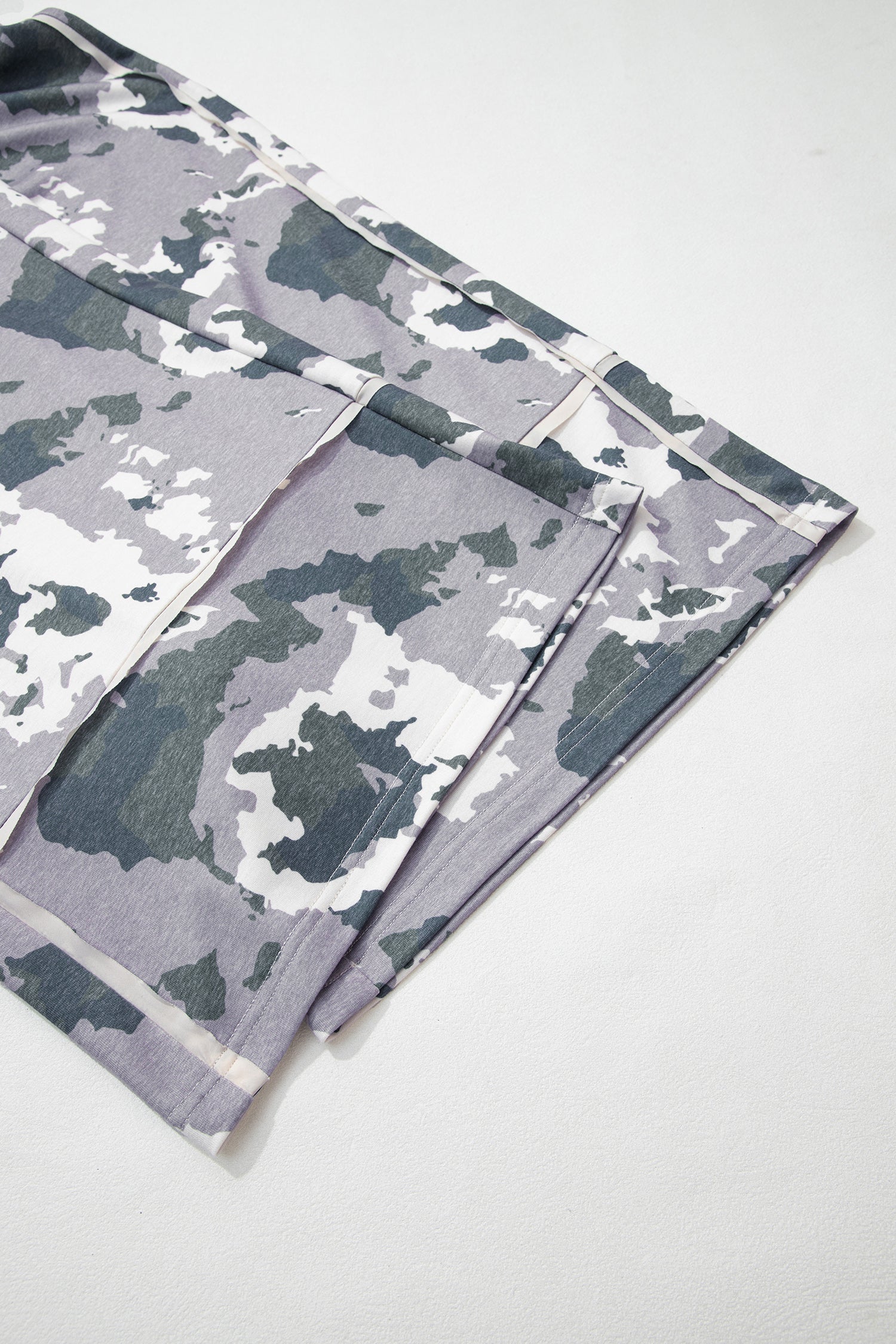 Brown Camo Drawstring Waist Patch Pocket Plus Size Pants