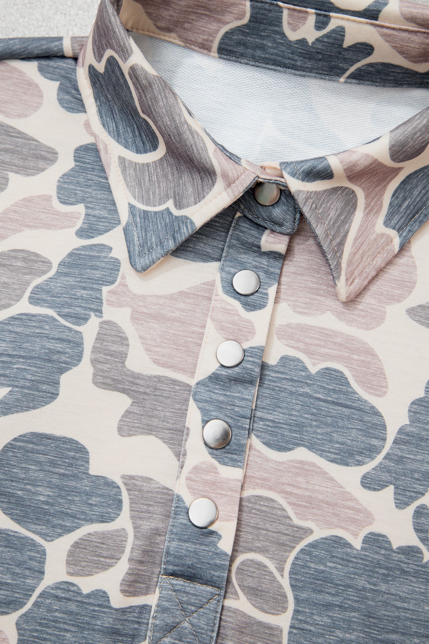 Multicolour Casual Camouflage Collar Pullover Sweatshirt