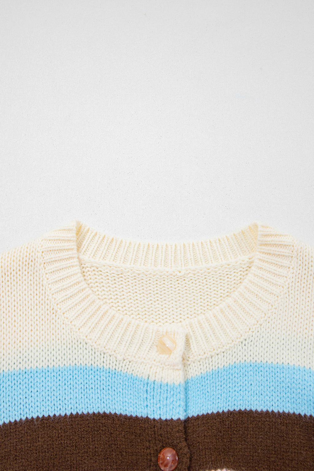 Pink Stripe Striped Colorblock Drop Shoulder Cardigan