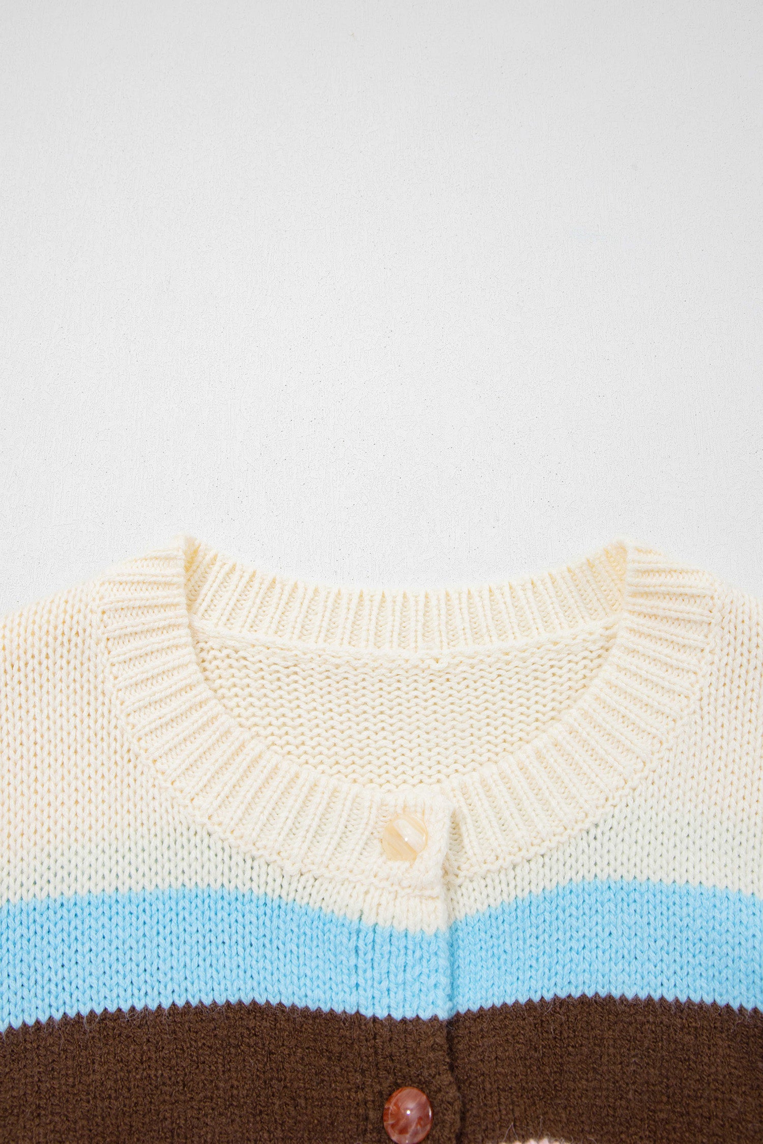 Pink Stripe Striped Colorblock Drop Shoulder Cardigan
