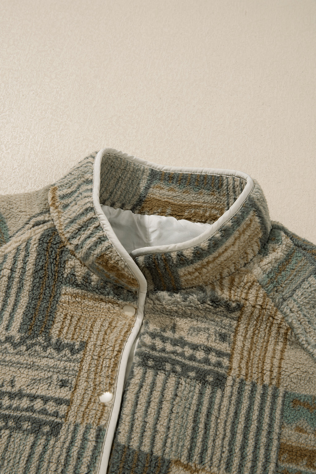 Green Western Print Fleece Pullover Long Sleeve Casual Fit Sweatshirt