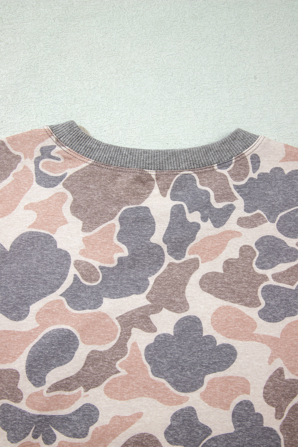 Multicolour Camouflage Print Long Sleeve Top Loose 2pcs Pants Set