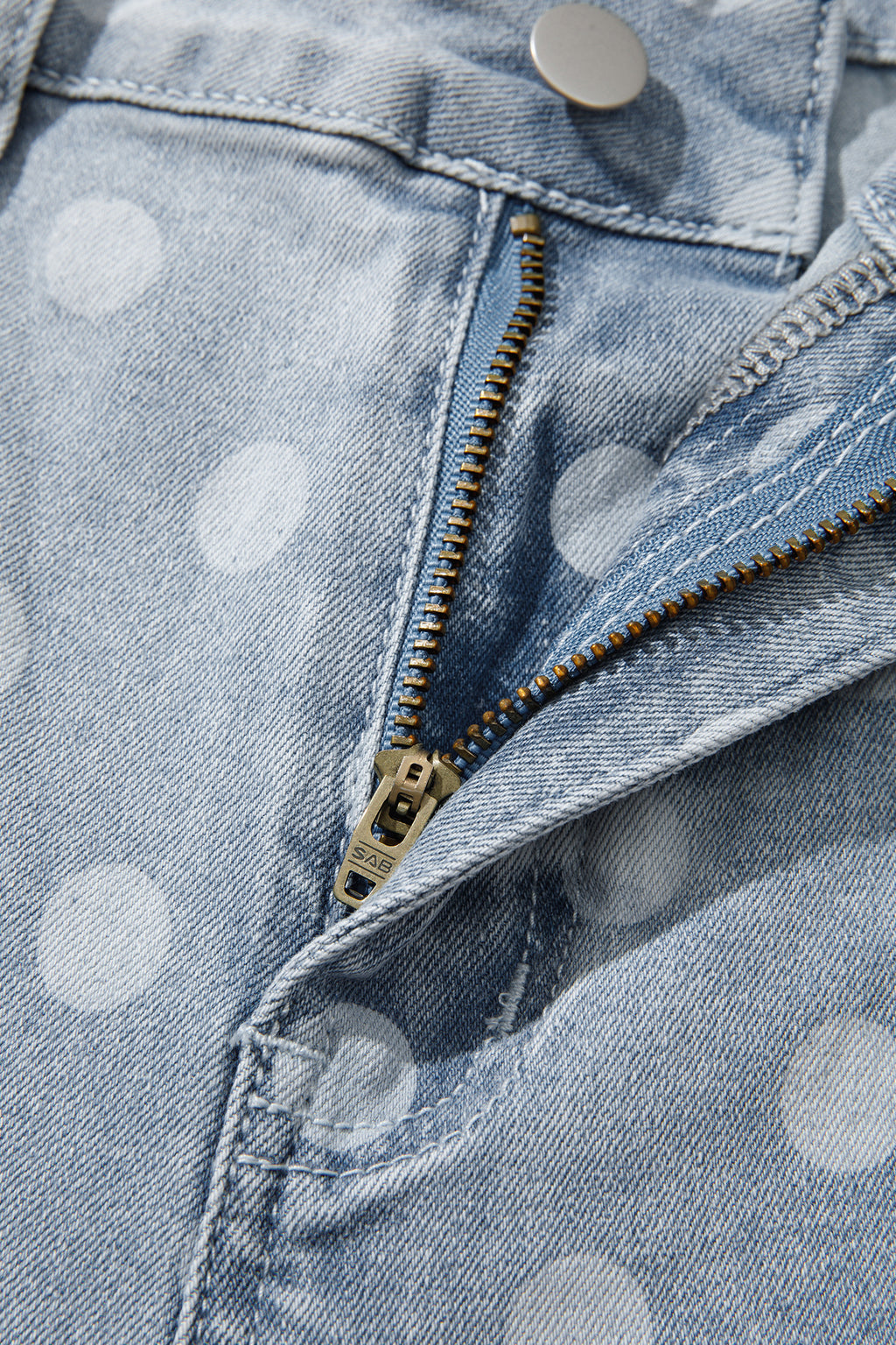 Pink Polka Dot Casual Slim Fit Jeans